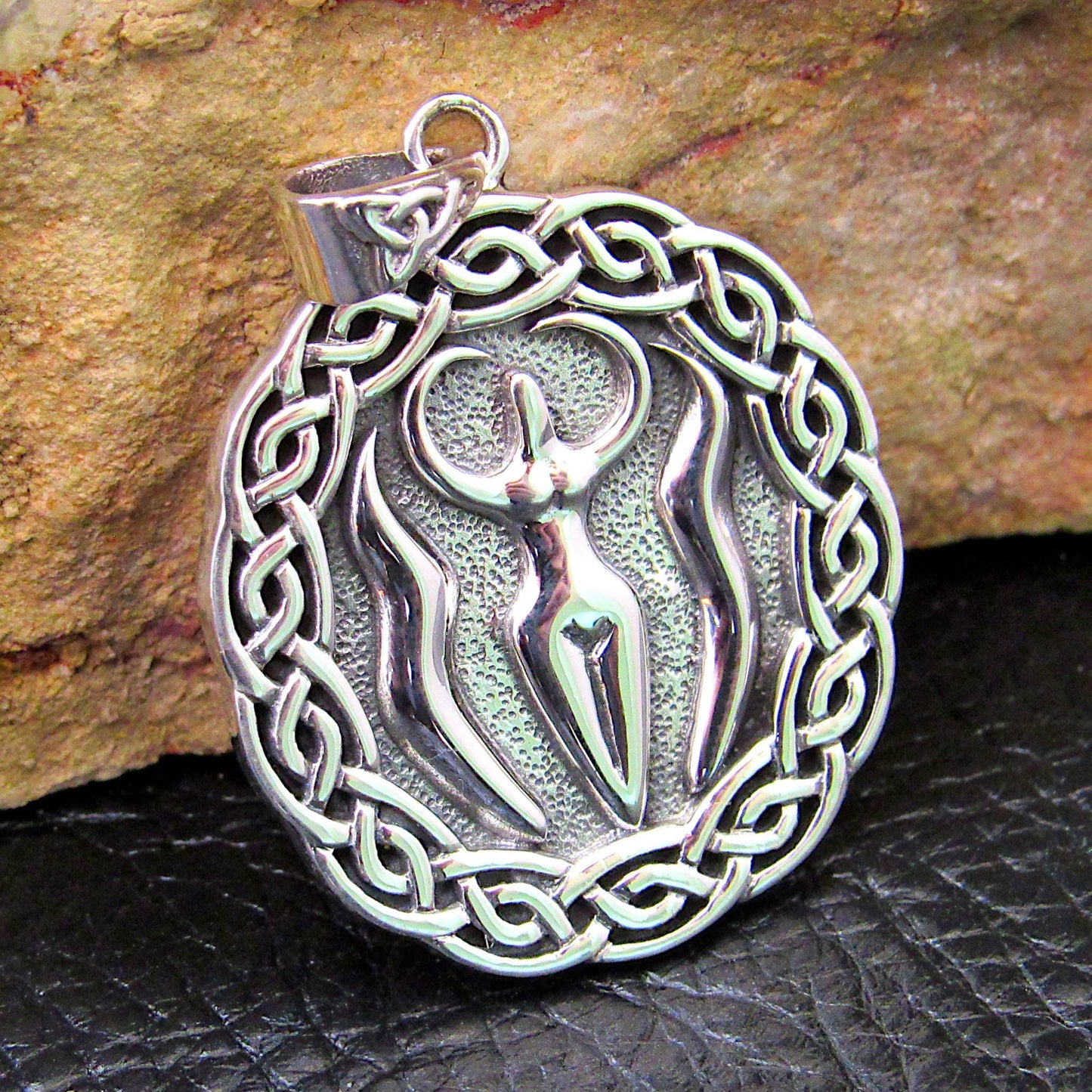 Solid 925 Sterling Silver Nile River Goddess Pendant, Celtic-Style Egyptian Goddess Necklace Amulet