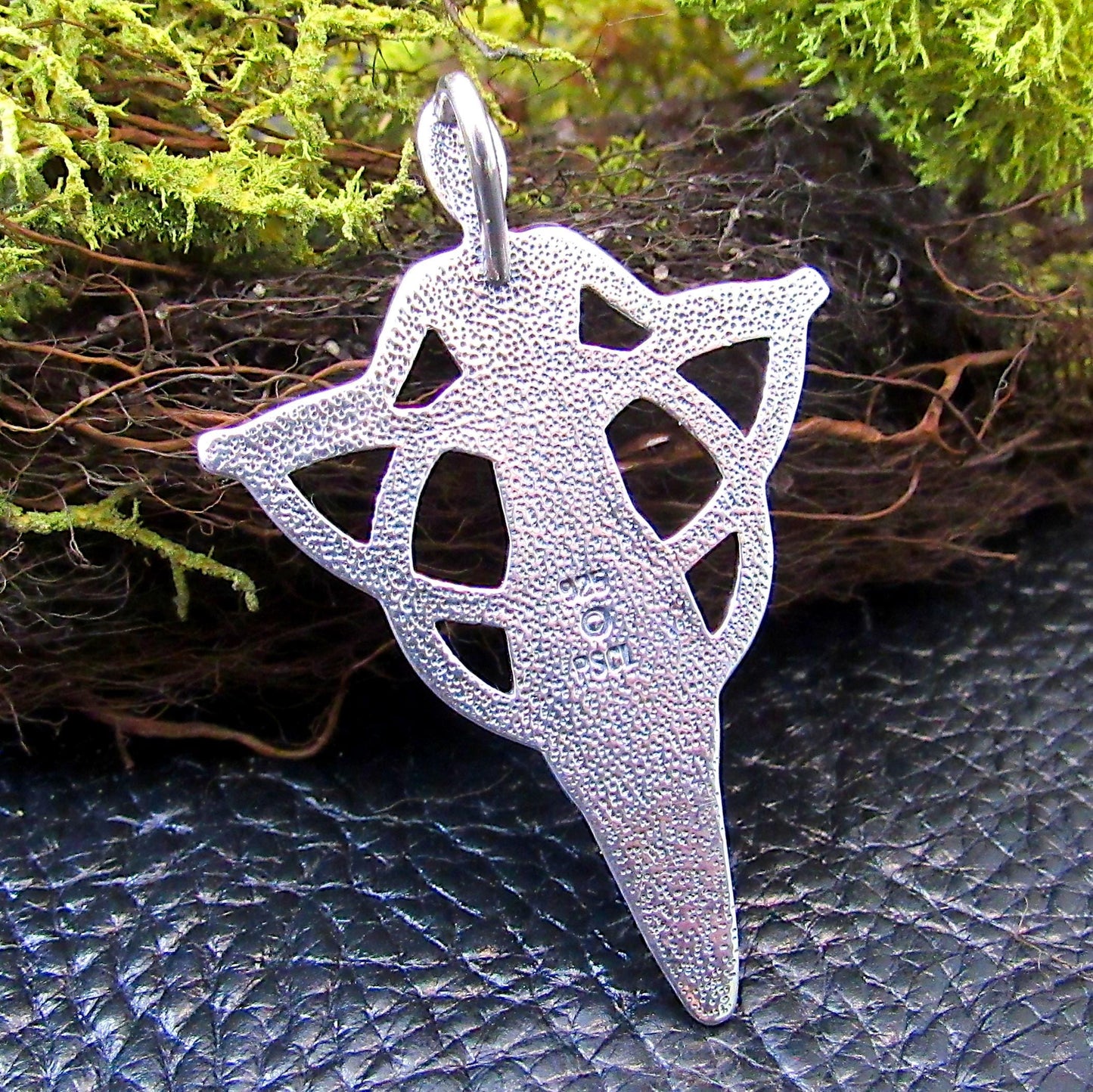 Solid 925 Sterling Silver Celtic Danu Goddess Pendant - Trinity Knot Talisman - Pagan Jewelry