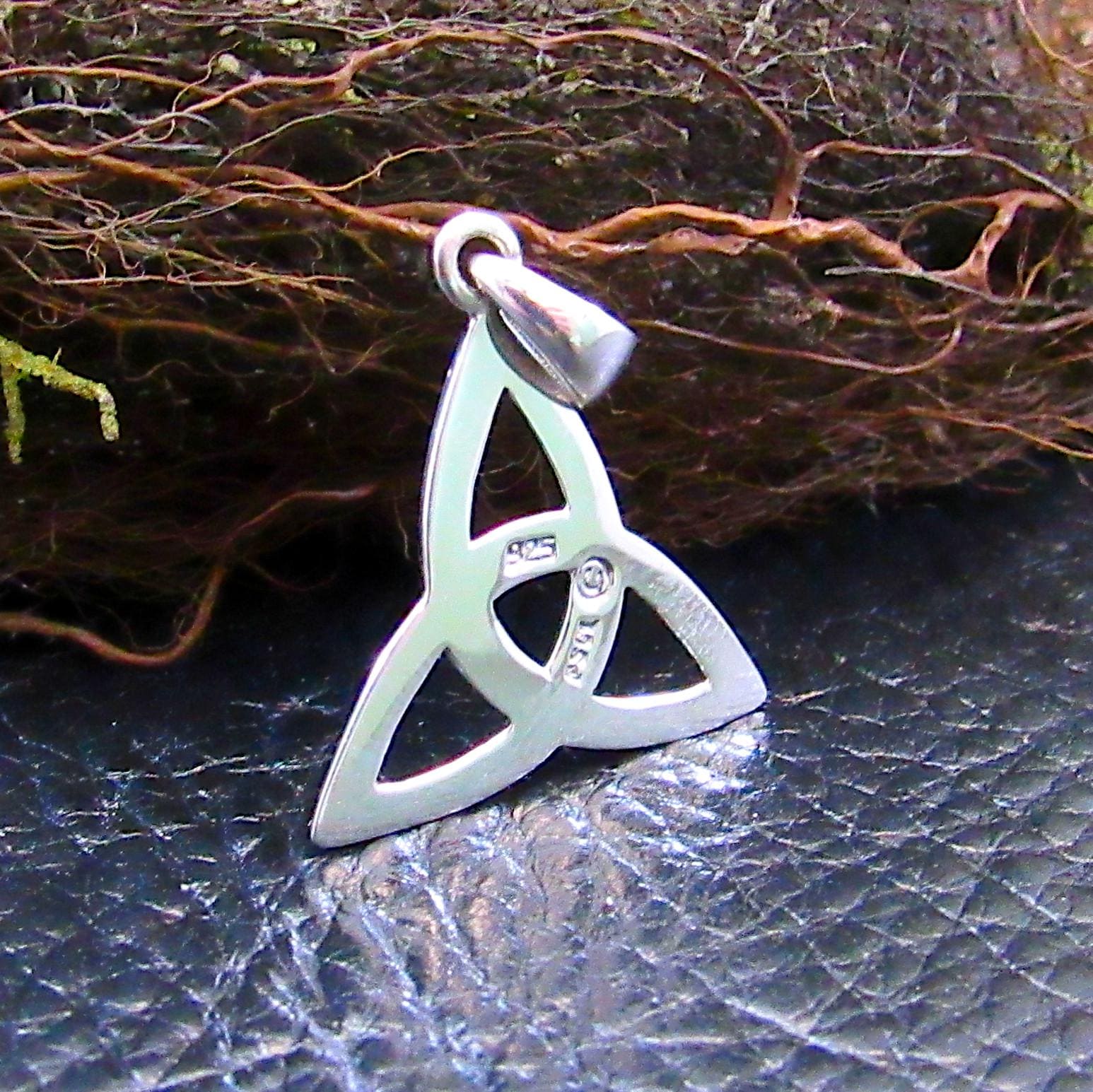 Solid 925 Sterling Silver Triquetra Pendant – Handcrafted Celtic Trinity Knot Necklace Charm – Symbol of Eternity, Protection, and Unity