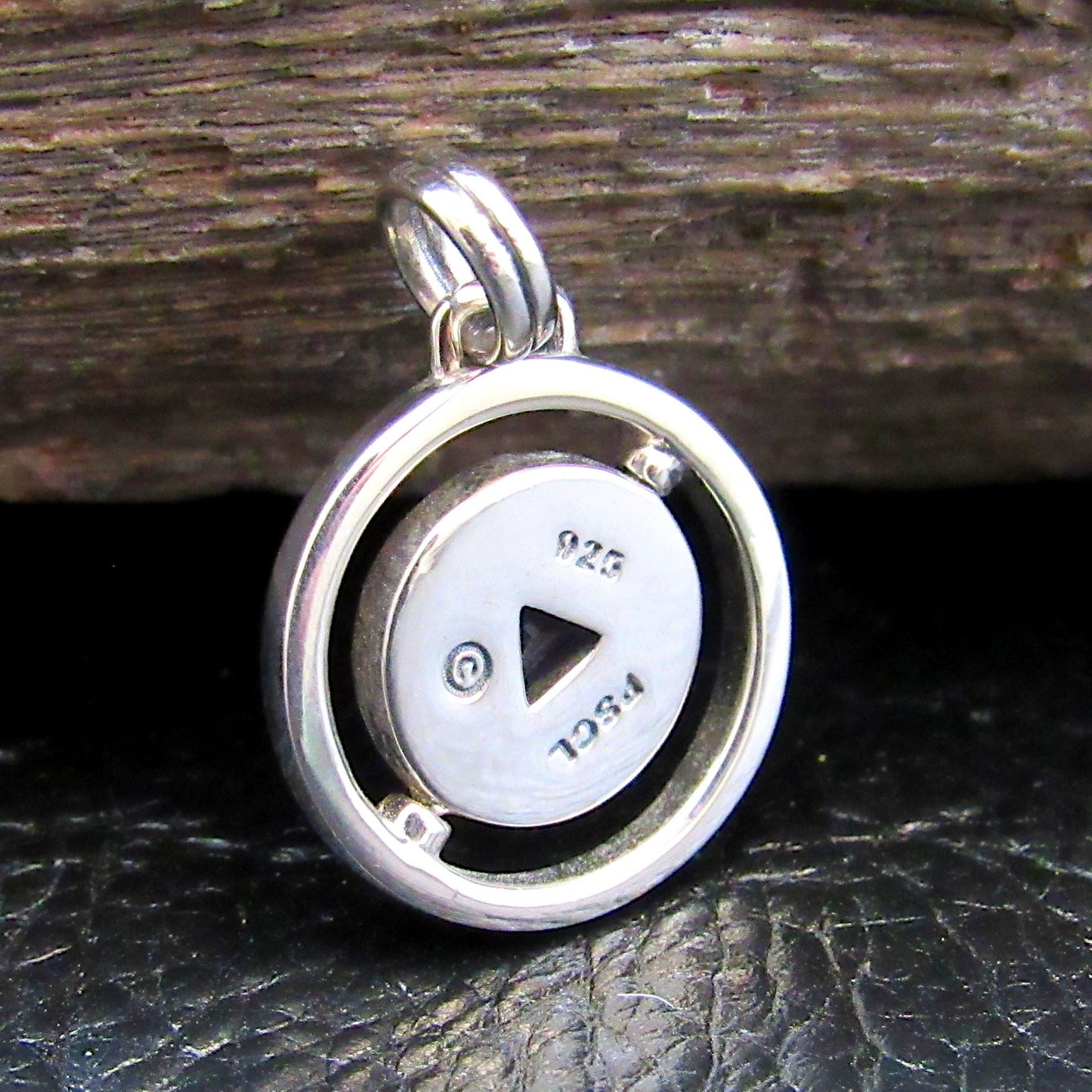 Solid 925 Sterling Silver Double Circle A Road to Recovery Pendant with Faceted Trillion Cut Purple Amethyst Gemstone