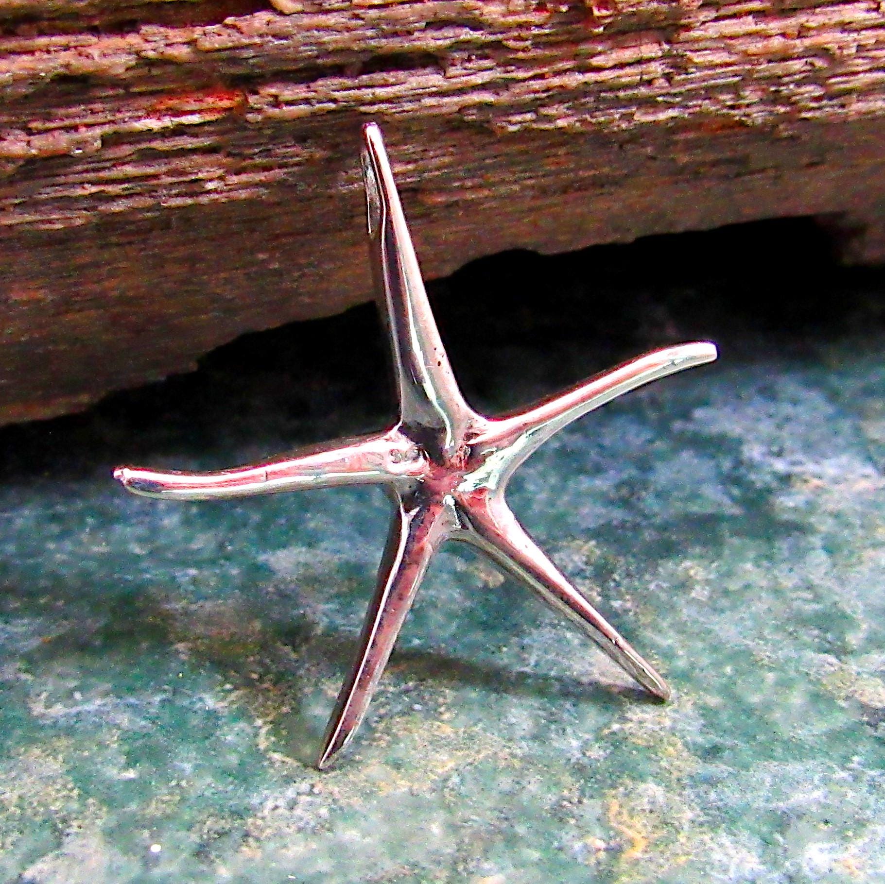 Solid 925 Sterling Silver Starfish Slide Pendant – Ocean-Inspired Jewelry, Beach Lover Gift, Marine Life & Coastal Silver Necklace Charm
