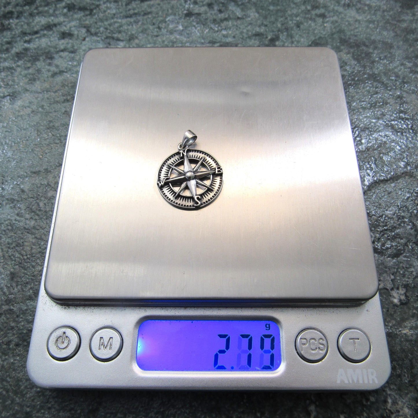 Solid 925 Sterling Silver Compass Pendant – Nautical Rose of the Winds Symbol – Sailor Jewelry Charm