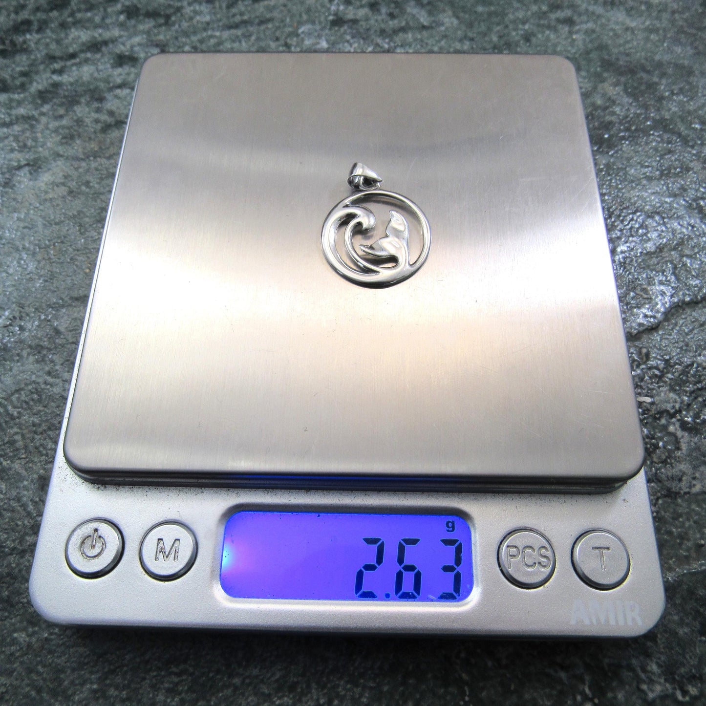 Solid 925 Sterling Silver Dolphin Pendant – Ocean Jewelry - Whale Tail & Wave Necklace Pendant