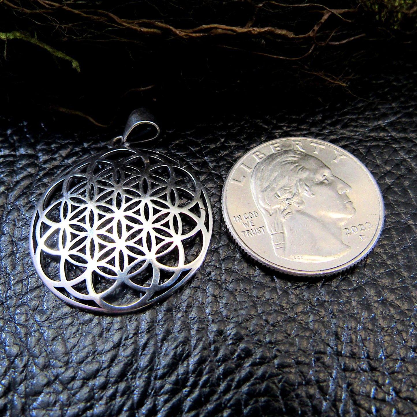 Solid Sterling Silver Flower of Life Pendant – Sacred Geometry Necklace, Boho Spiritual Jewelry, Handcrafted Silver Charm