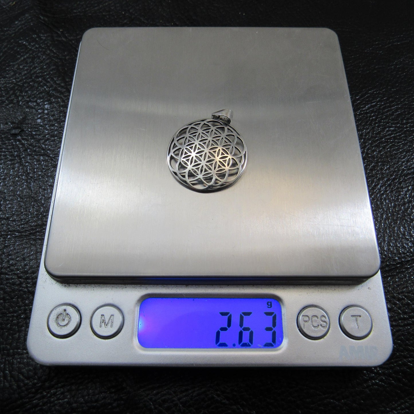 Solid Sterling Silver Flower of Life Pendant – Sacred Geometry Necklace, Boho Spiritual Jewelry, Handcrafted Silver Charm