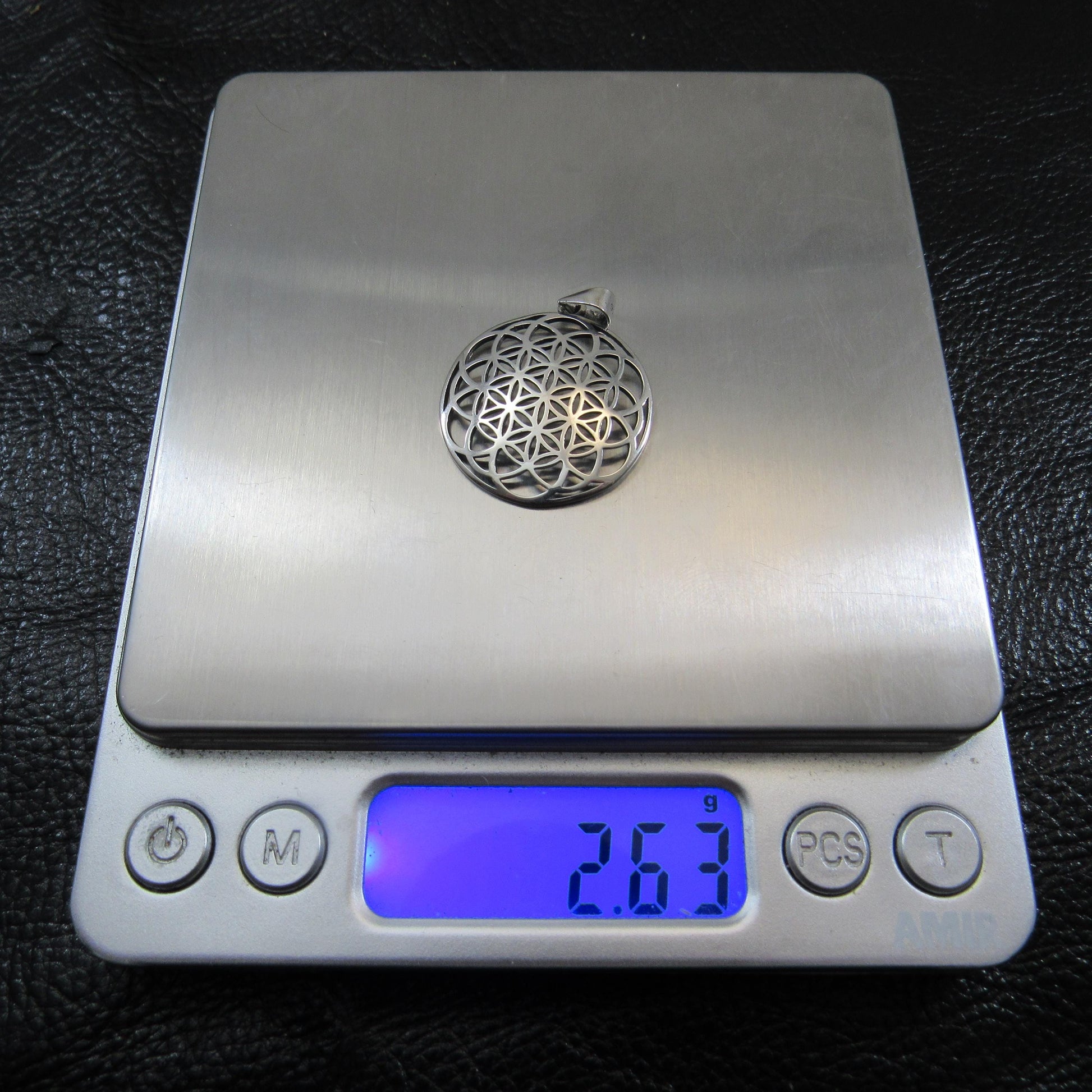 Solid Sterling Silver Flower of Life Pendant – Sacred Geometry Necklace, Boho Spiritual Jewelry, Handcrafted Silver Charm