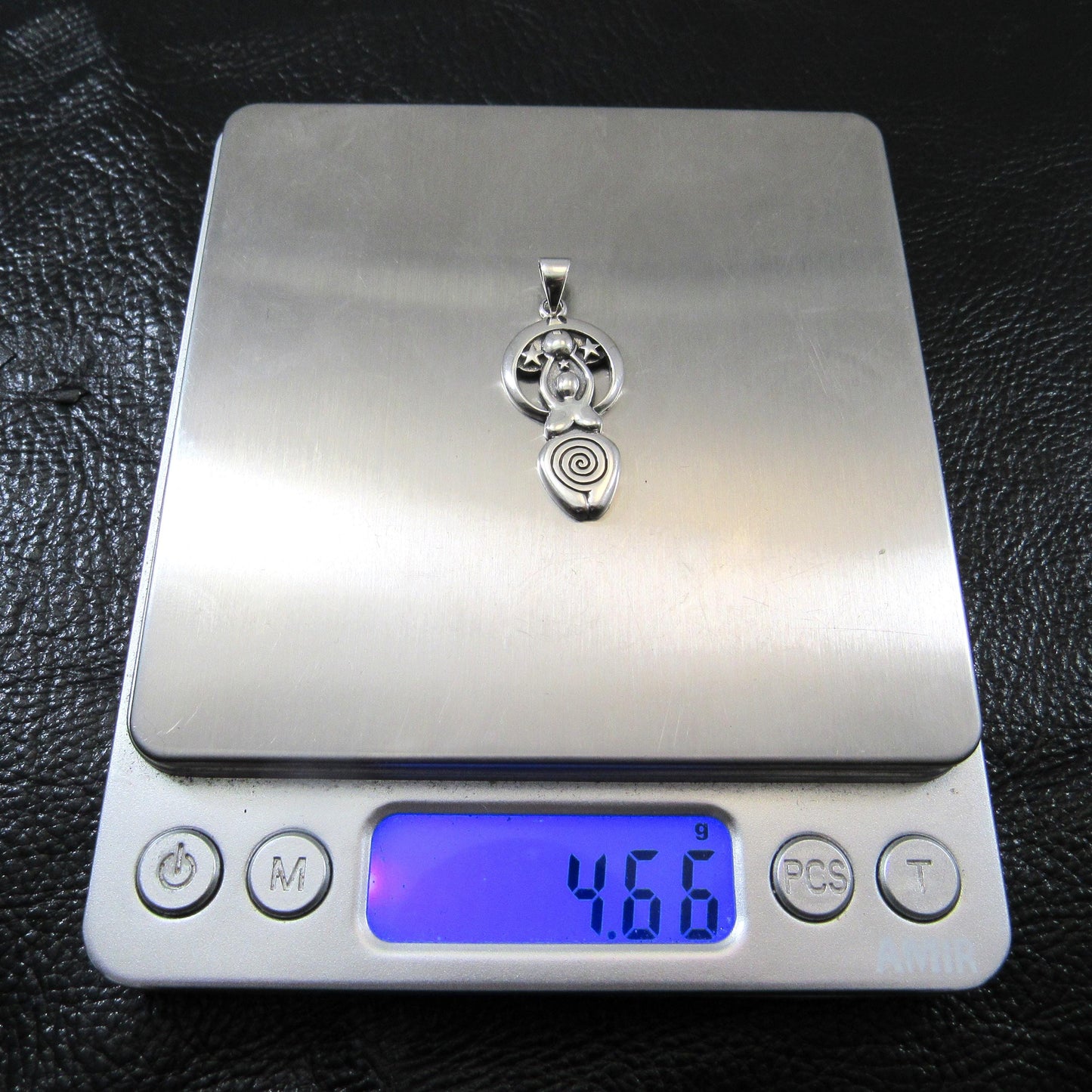 Solid 925 Sterling Silver Triple Moon Spiral Goddess Pendant – Pagan & Wiccan Jewelry, Divine Feminine Charm, Spiritual Gift for Women