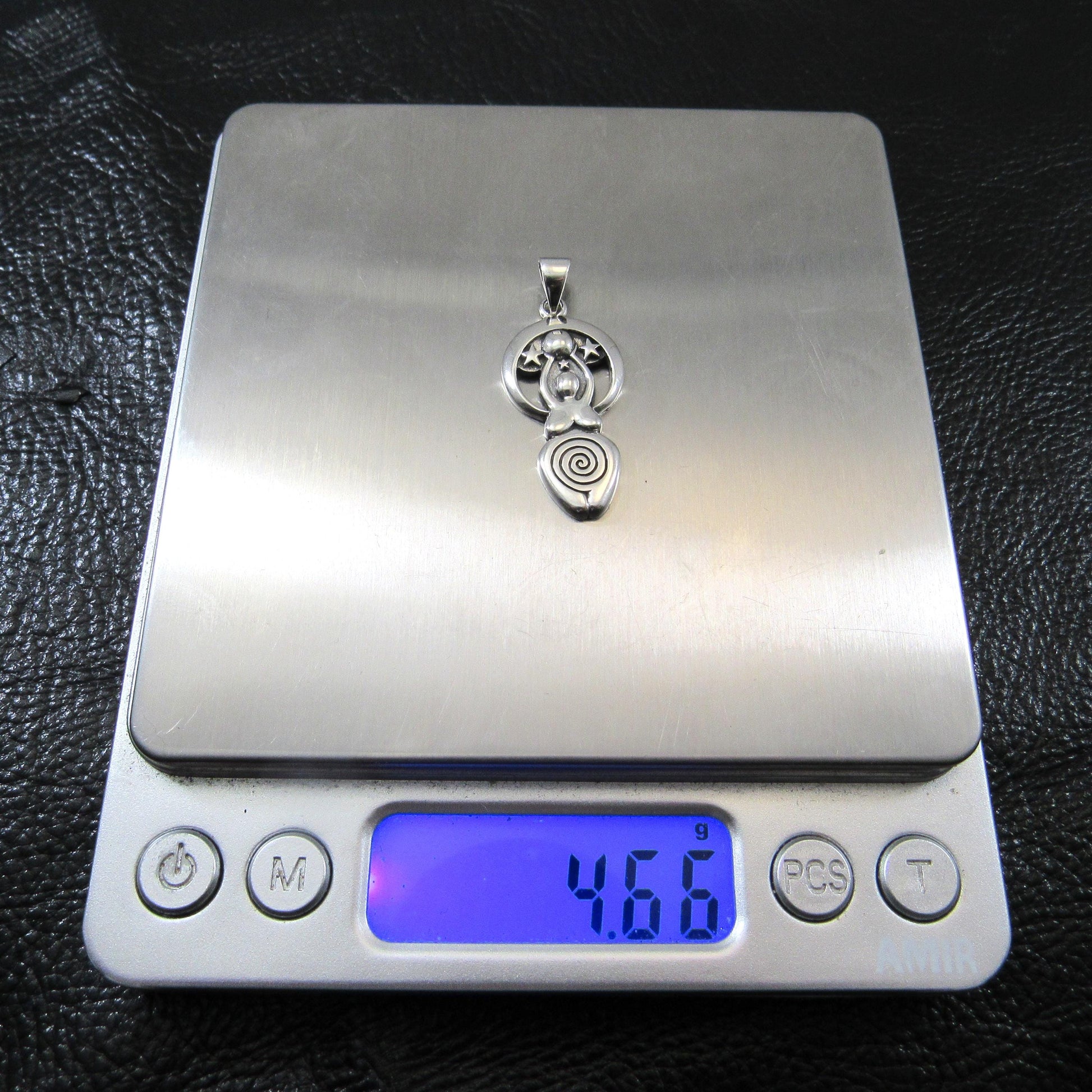 Solid 925 Sterling Silver Triple Moon Spiral Goddess Pendant – Pagan & Wiccan Jewelry, Divine Feminine Charm, Spiritual Gift for Women