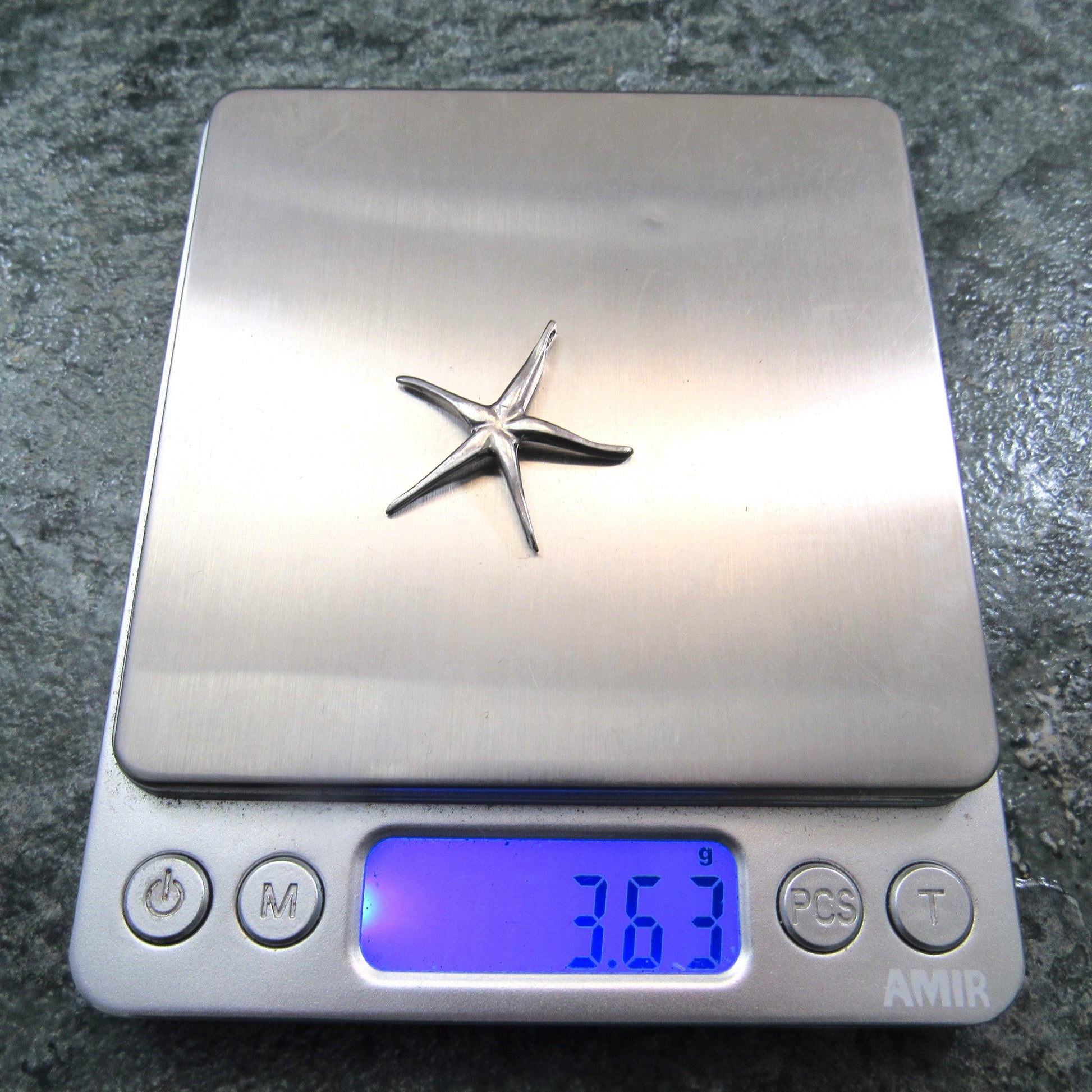Solid 925 Sterling Silver Starfish Slide Pendant – Ocean-Inspired Jewelry, Beach Lover Gift, Marine Life & Coastal Silver Necklace Charm
