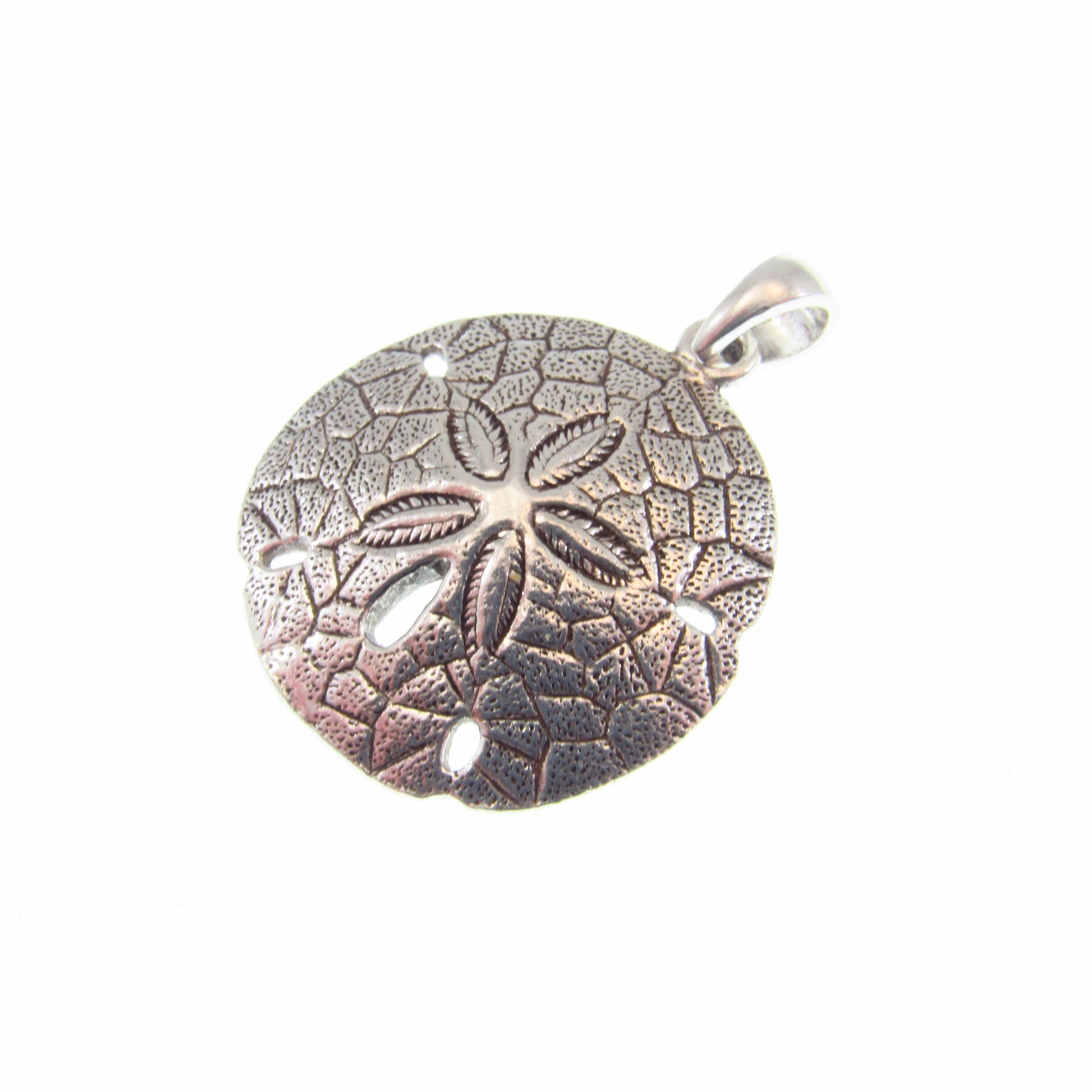 925 Sand Dollar Pendant Necklace - Solid Sterling Silver Unisex Sailorcore Jewelry Gift For Men
