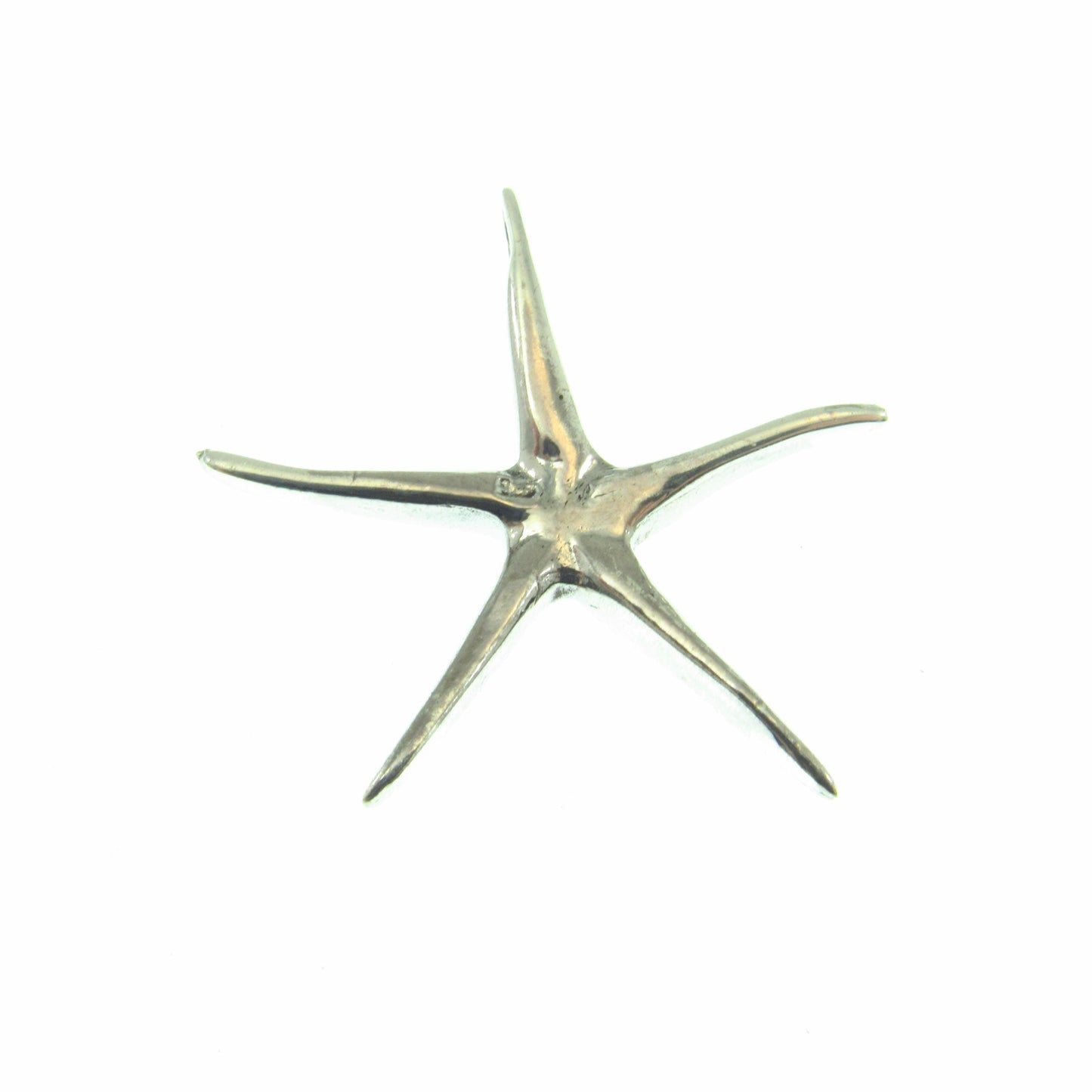 Solid 925 Sterling Silver Starfish Slide Pendant – Ocean-Inspired Jewelry, Beach Lover Gift, Marine Life & Coastal Silver Necklace Charm