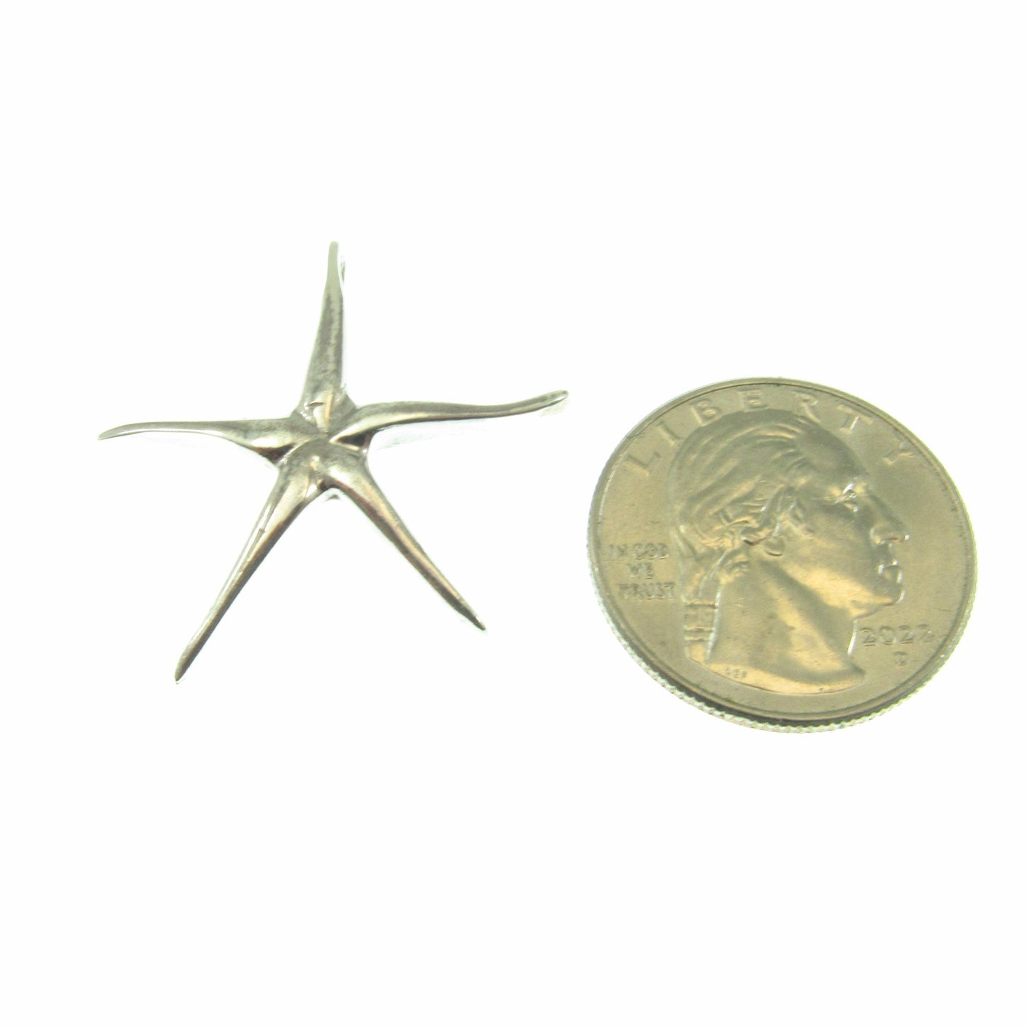 Solid 925 Sterling Silver Starfish Slide Pendant – Ocean-Inspired Jewelry, Beach Lover Gift, Marine Life & Coastal Silver Necklace Charm