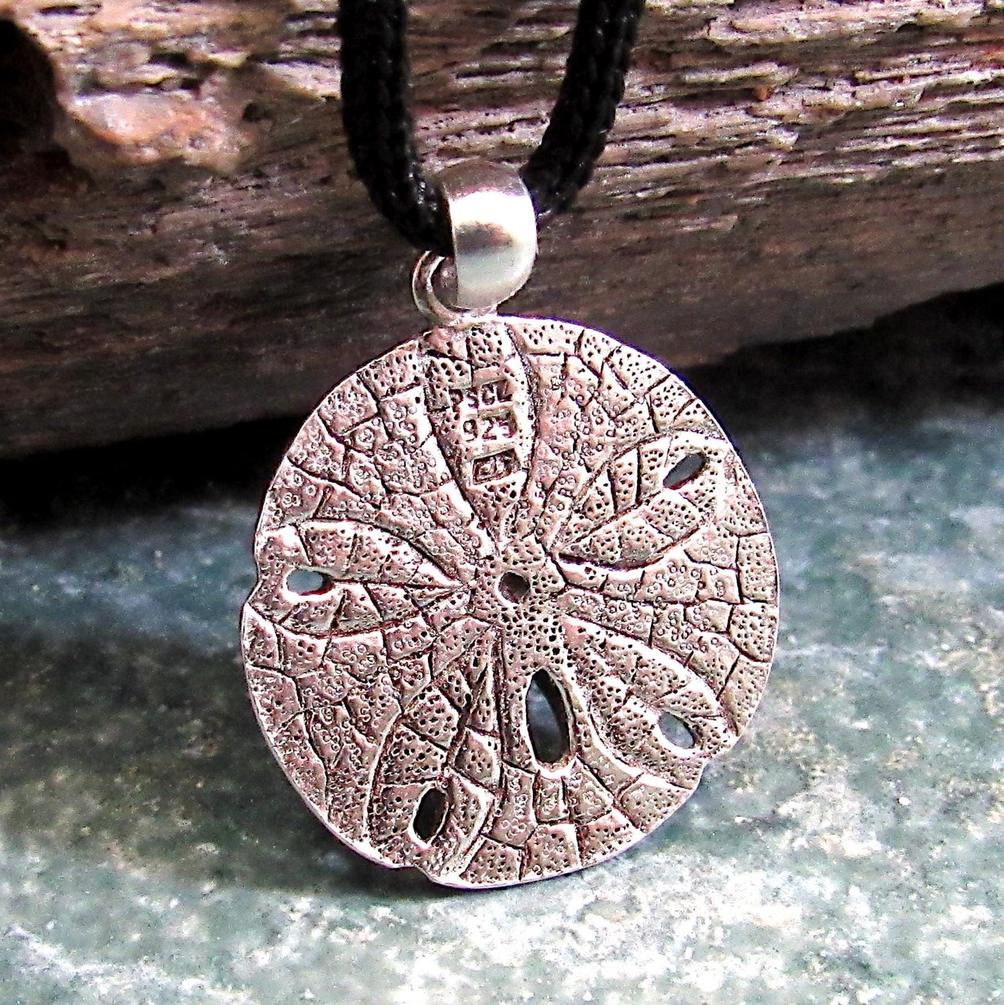 925 Sand Dollar Pendant Necklace - Solid Sterling Silver Unisex Sailorcore Jewelry Gift For Men