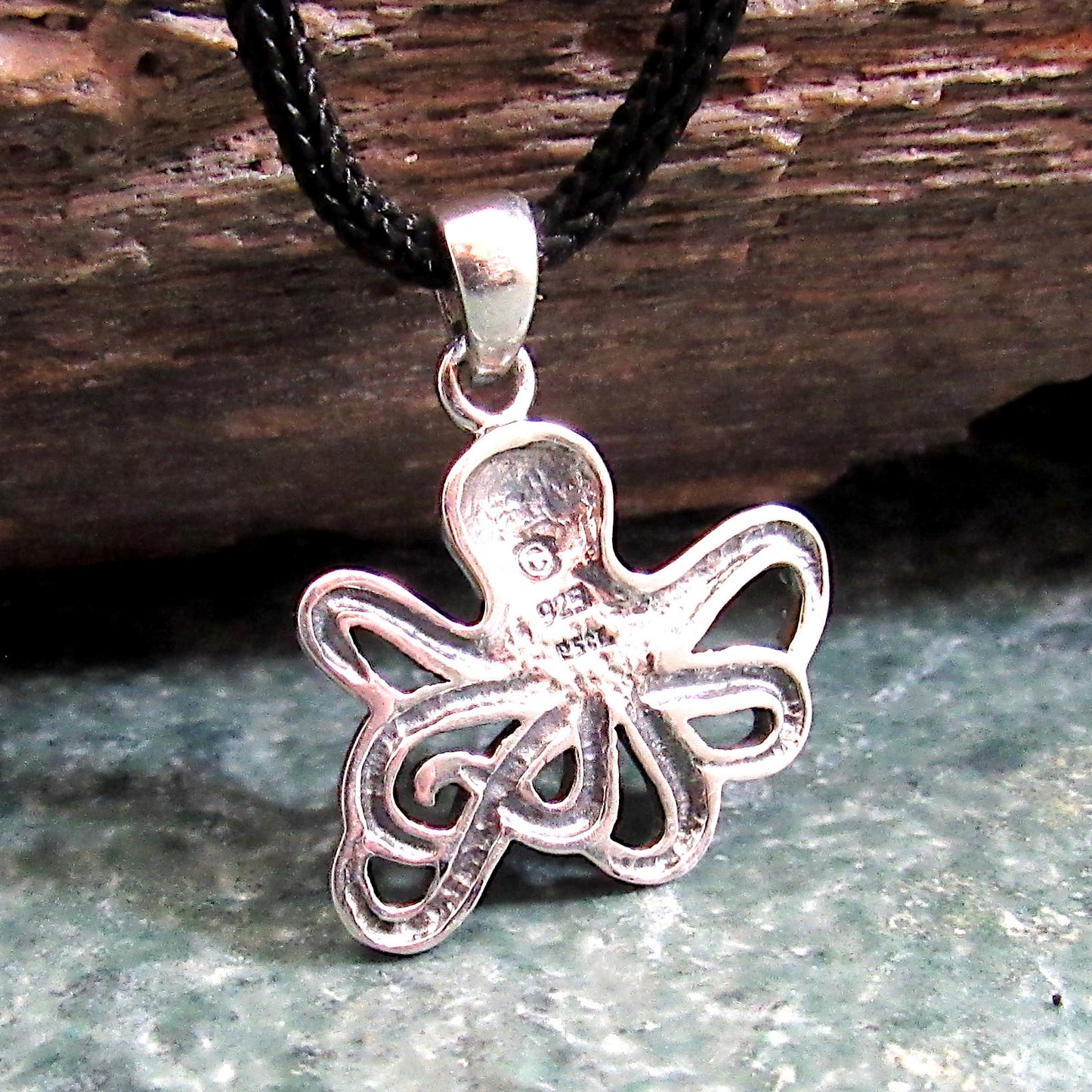 Solid 925 Sterling Silver Octopus Pendant — Nautical Ocean Charm - Sea Creature Jewelry