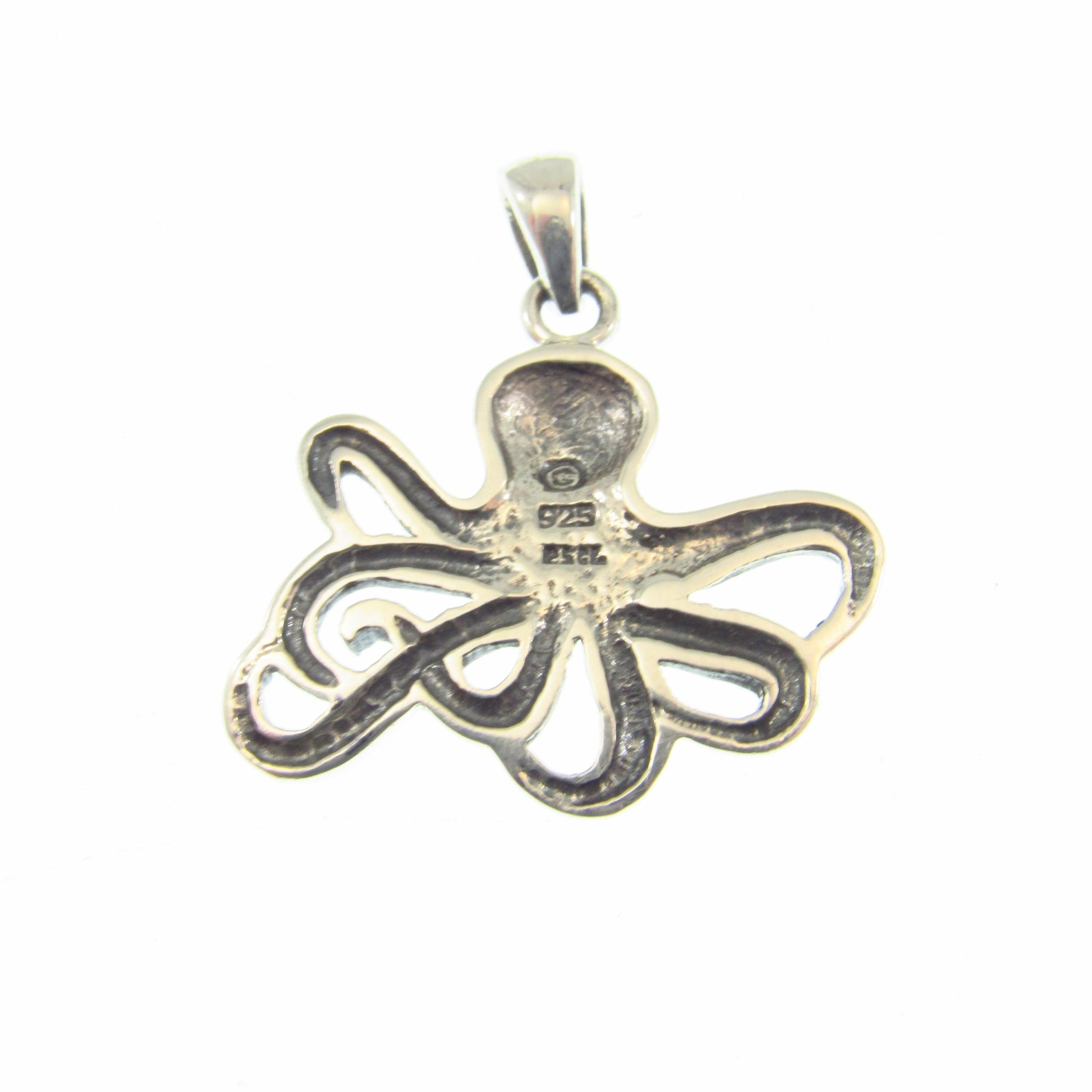 Solid 925 Sterling Silver Octopus Pendant — Nautical Ocean Charm - Sea Creature Jewelry