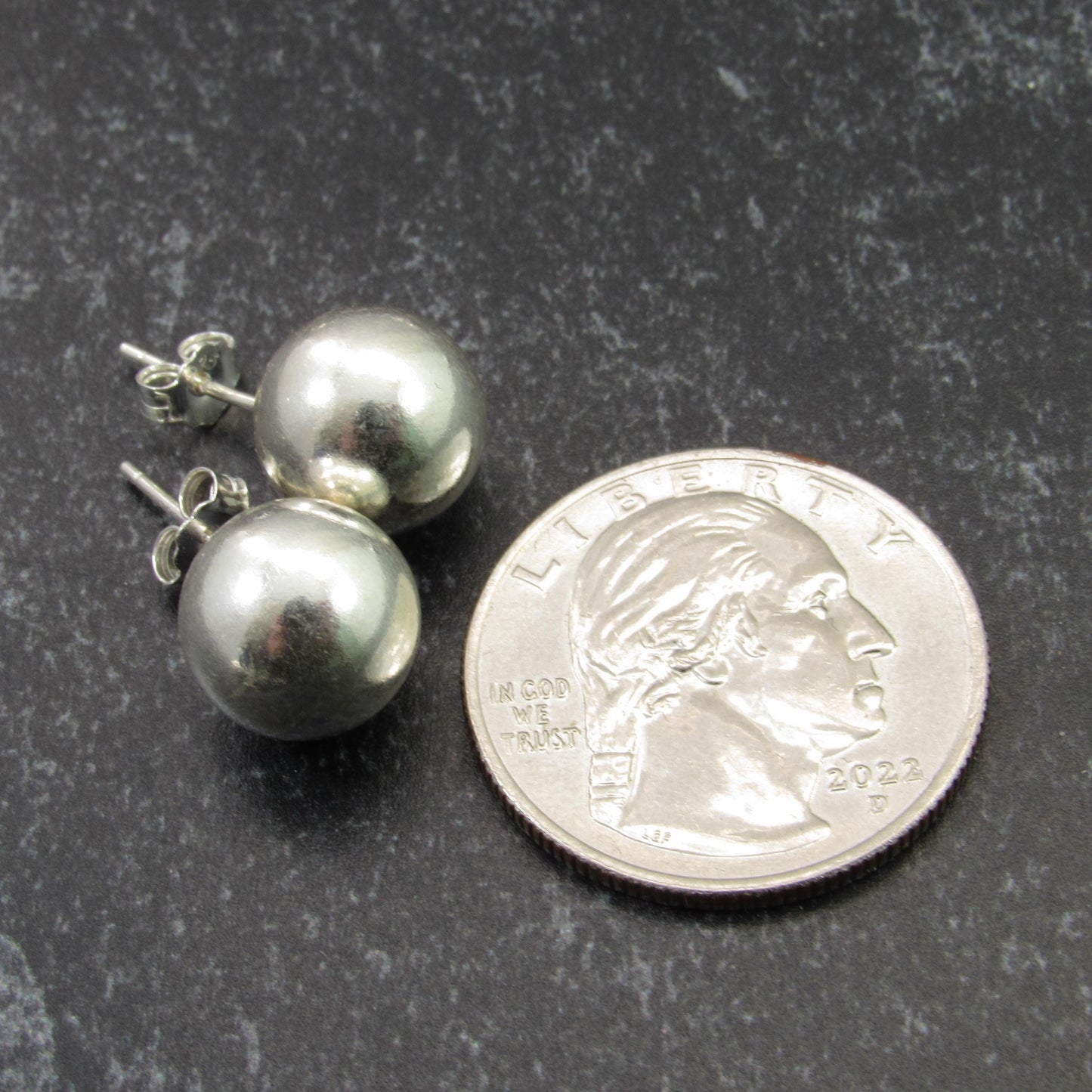 Solid 925 Sterling Silver Ball Stud Earrings – Simple Round Studs in Small, Medium & Large Sizes – Minimalist Earring Balls for Men / Women