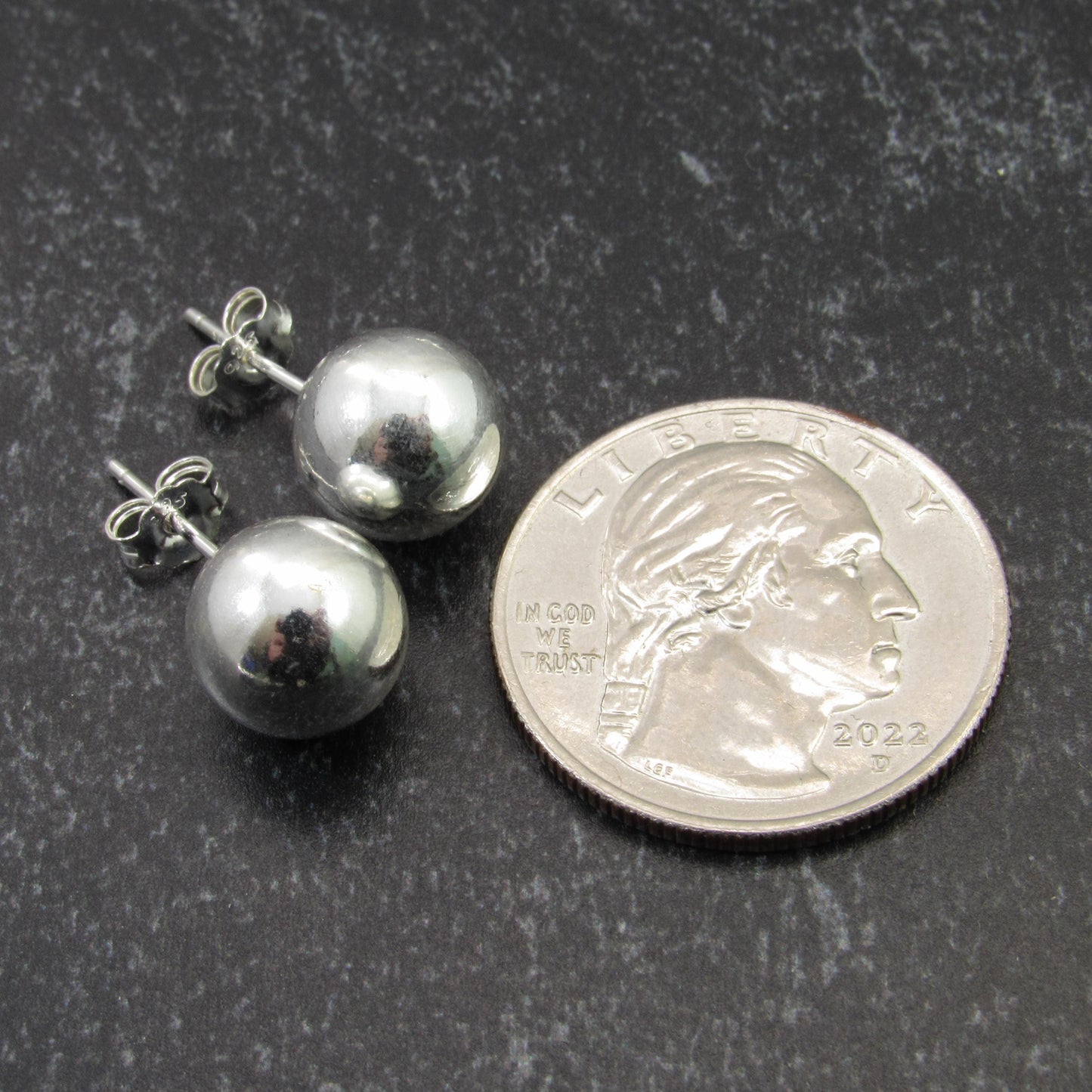 Solid 925 Sterling Silver Ball Stud Earrings – Simple Round Studs in Small, Medium & Large Sizes – Minimalist Earring Balls for Men / Women