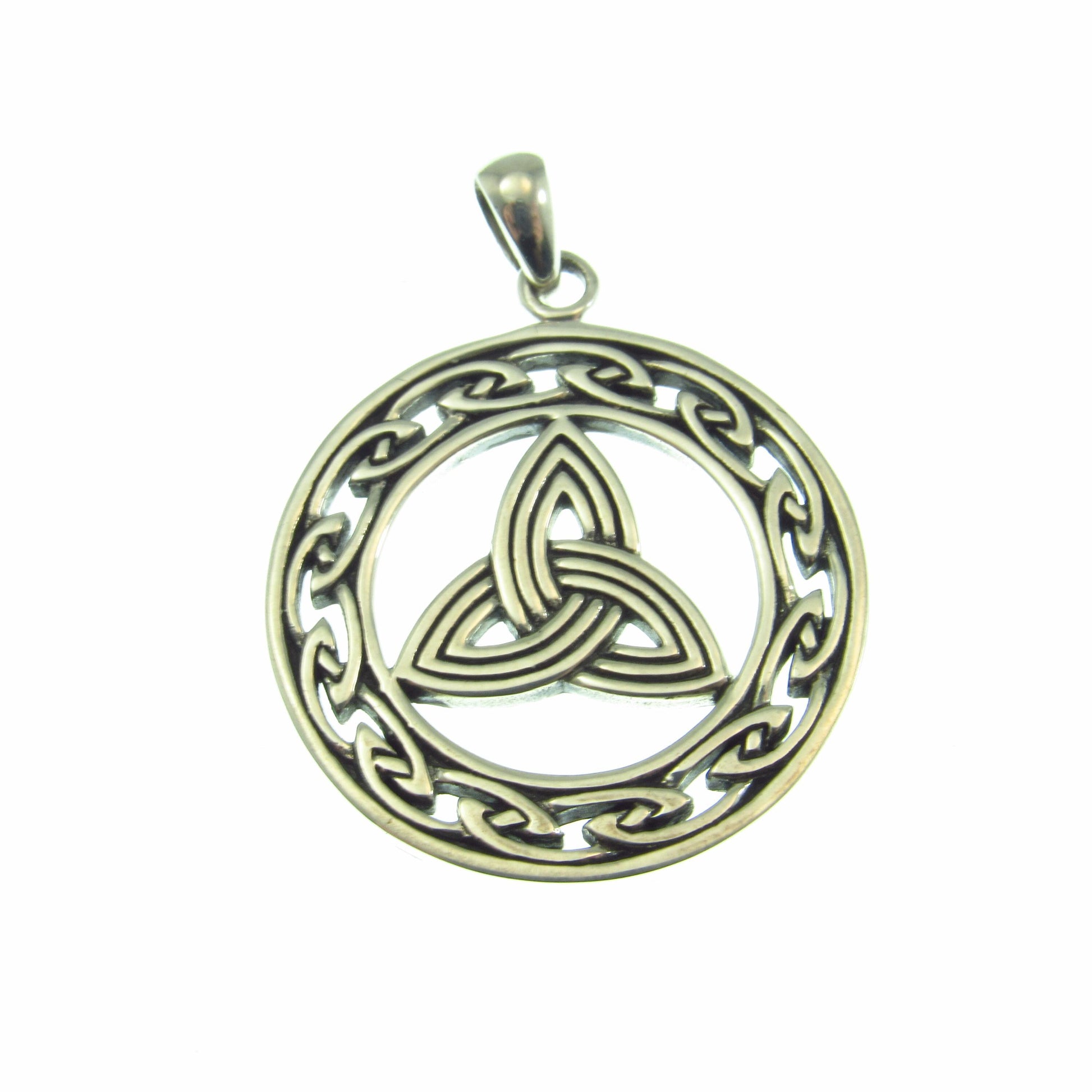Eternal Triquetra Talisman Pendant Necklace – Celtic Trinity Knot Protection Amulet in Solid 925 Sterling Silver