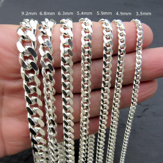 Solid 925 Sterling Silver Miami Cuban Link Chain Necklace / Bracelet, Thick & Chunky Men's Heavy Chain, Italian Made Urban Hip Hop Jewelry