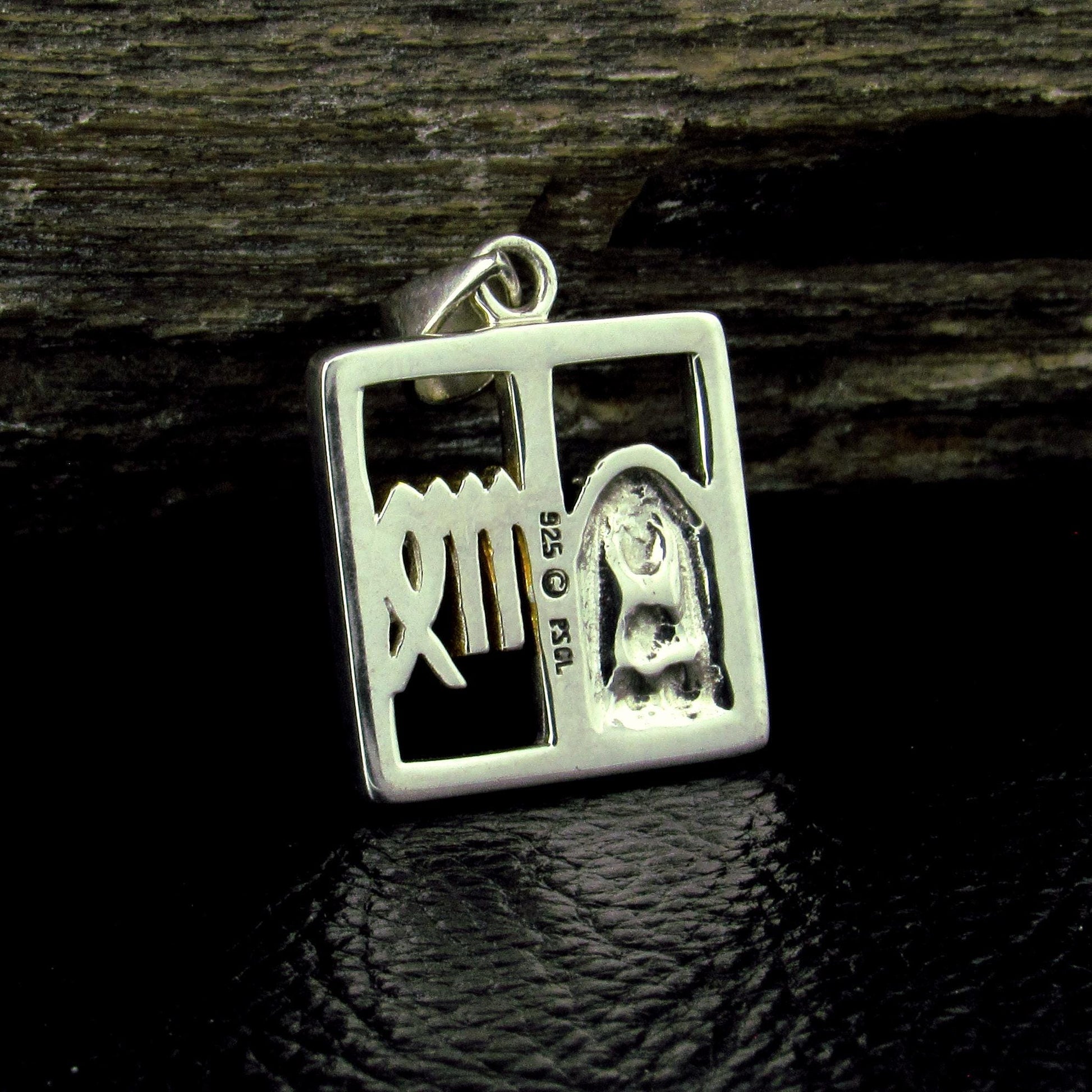 Solid 925 Sterling Silver Virgo Zodiac Pendant With 14K Gold Accents, Virgo Astrology Jewelry