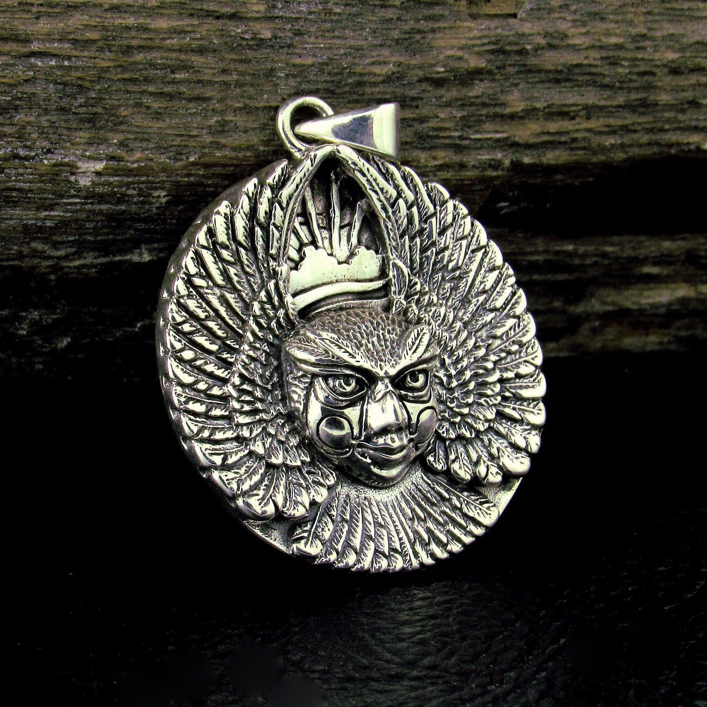 Solid 925 Sterling Silver Ariel Bird Goddess Pendant – Oberon Zell Mythical Winged Pagan Amulet
