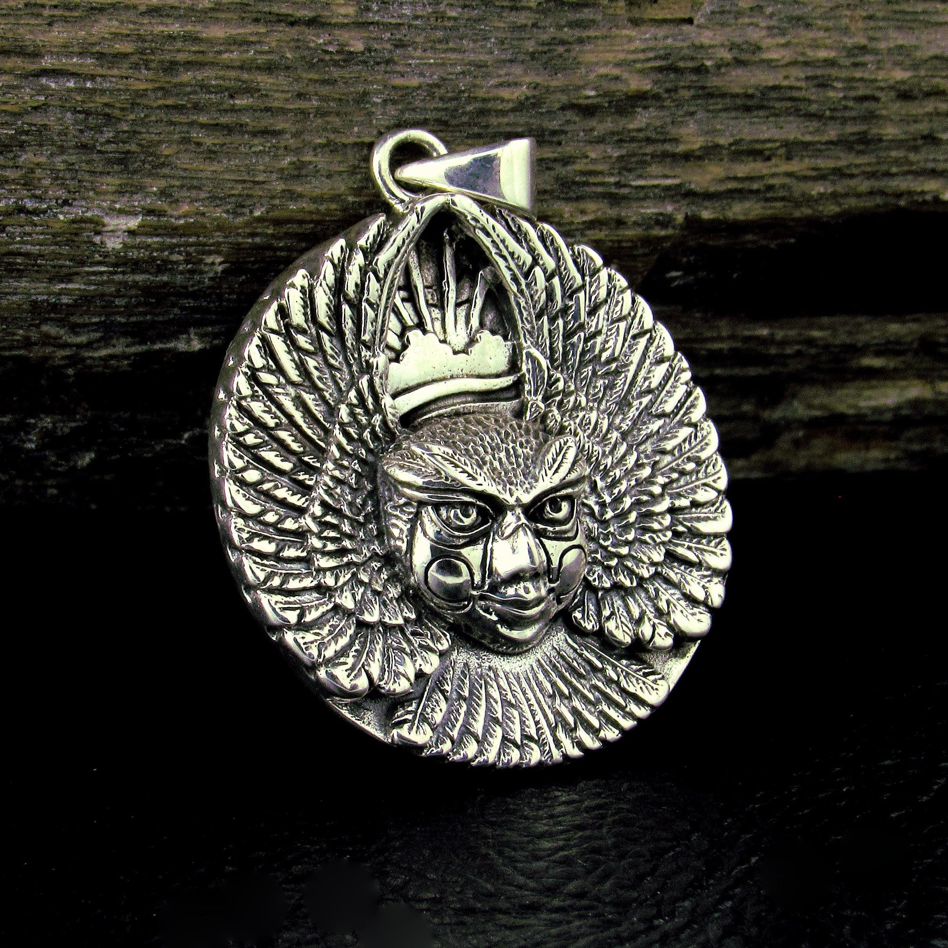 Solid 925 Sterling Silver Ariel Bird Goddess Pendant – Oberon Zell Mythical Winged Pagan Amulet