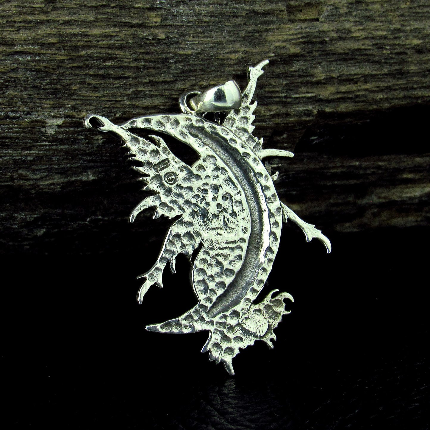 Solid 925 Sterling Silver Crescent Moon Fairy Pendant by Amy Brown, Gothic Art Jewelry
