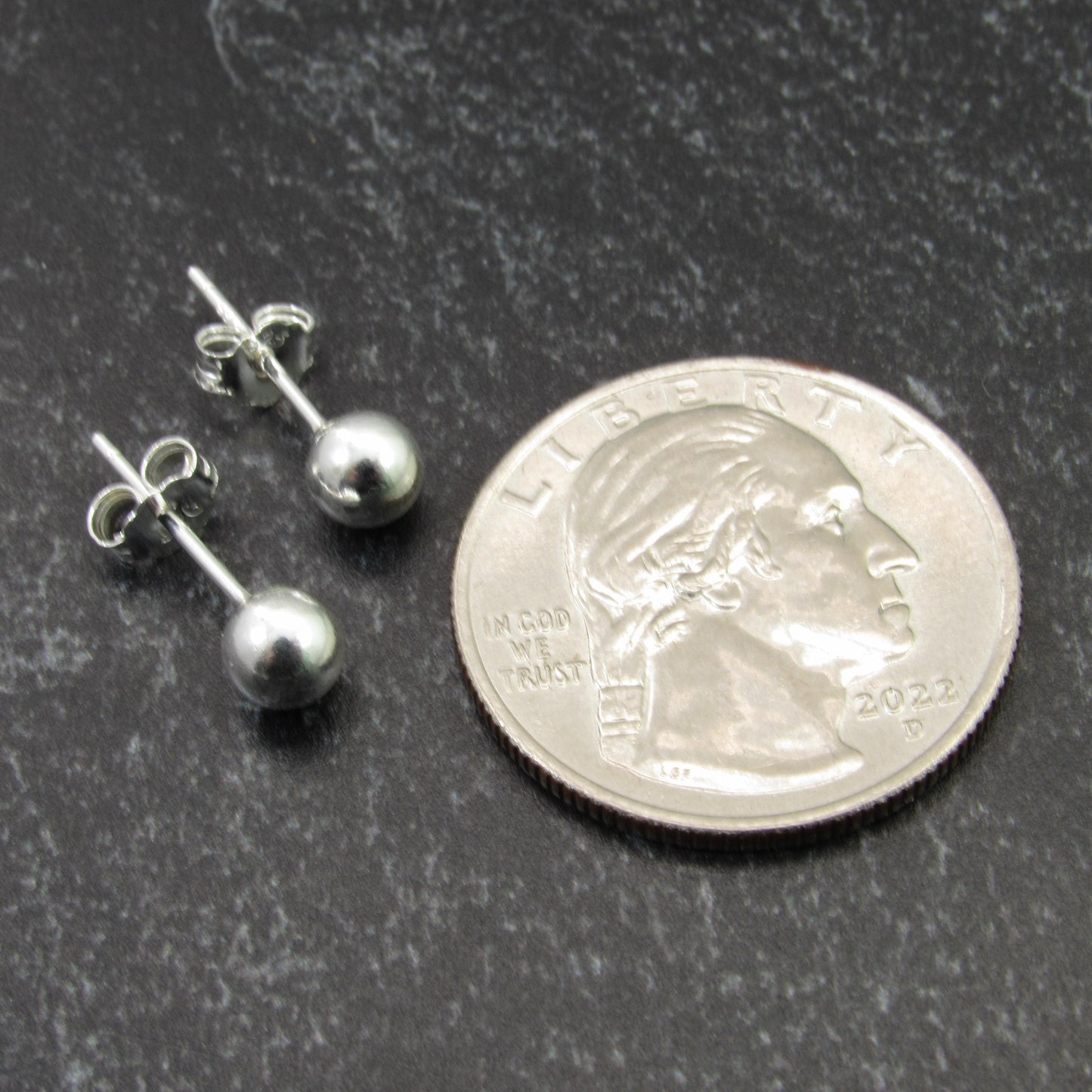 Solid 925 Sterling Silver Ball Stud Earrings – Simple Round Studs in Small, Medium & Large Sizes – Minimalist Earring Balls for Men / Women