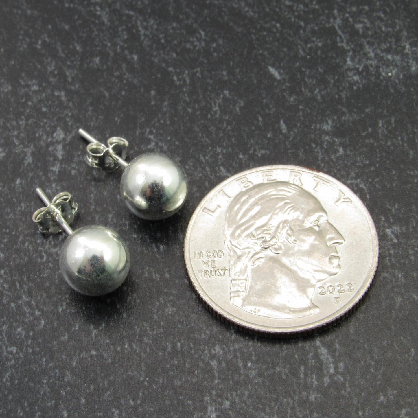 Solid 925 Sterling Silver Ball Stud Earrings – Simple Round Studs in Small, Medium & Large Sizes – Minimalist Earring Balls for Men / Women