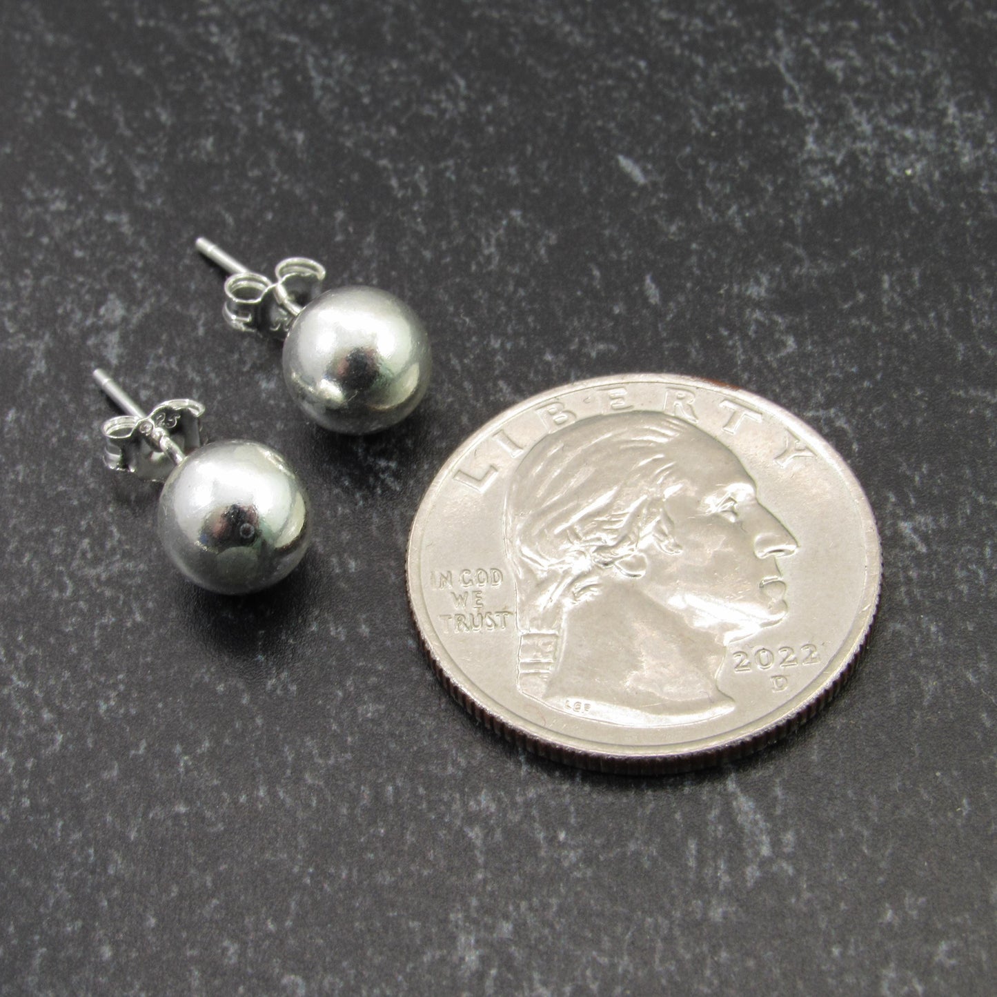 Solid 925 Sterling Silver Ball Stud Earrings – Simple Round Studs in Small, Medium & Large Sizes – Minimalist Earring Balls for Men / Women