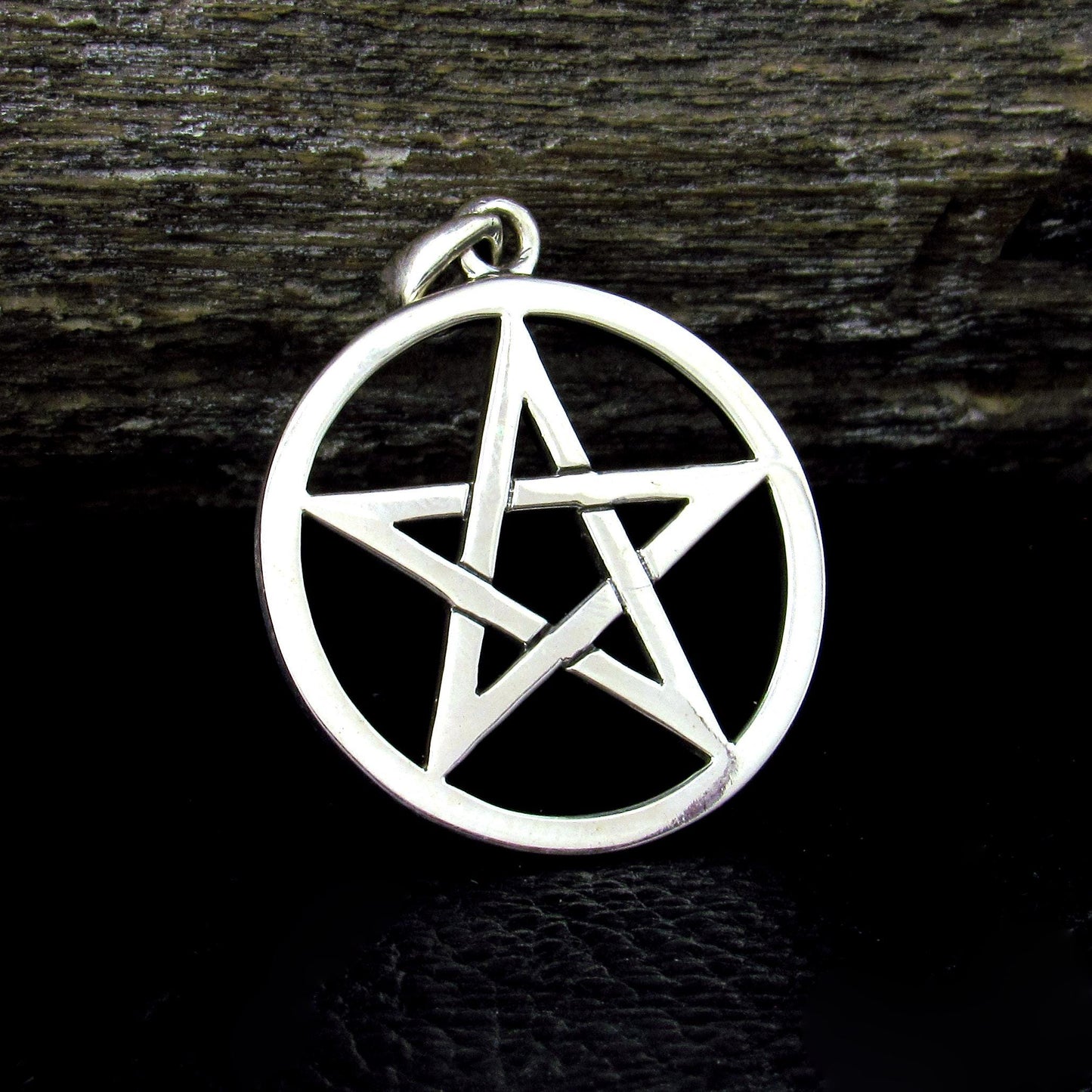 Solid 925 Sterling Silver Pentagram Pendant – Wiccan Protection Amulet, Pagan Jewelry, Occult Symbol