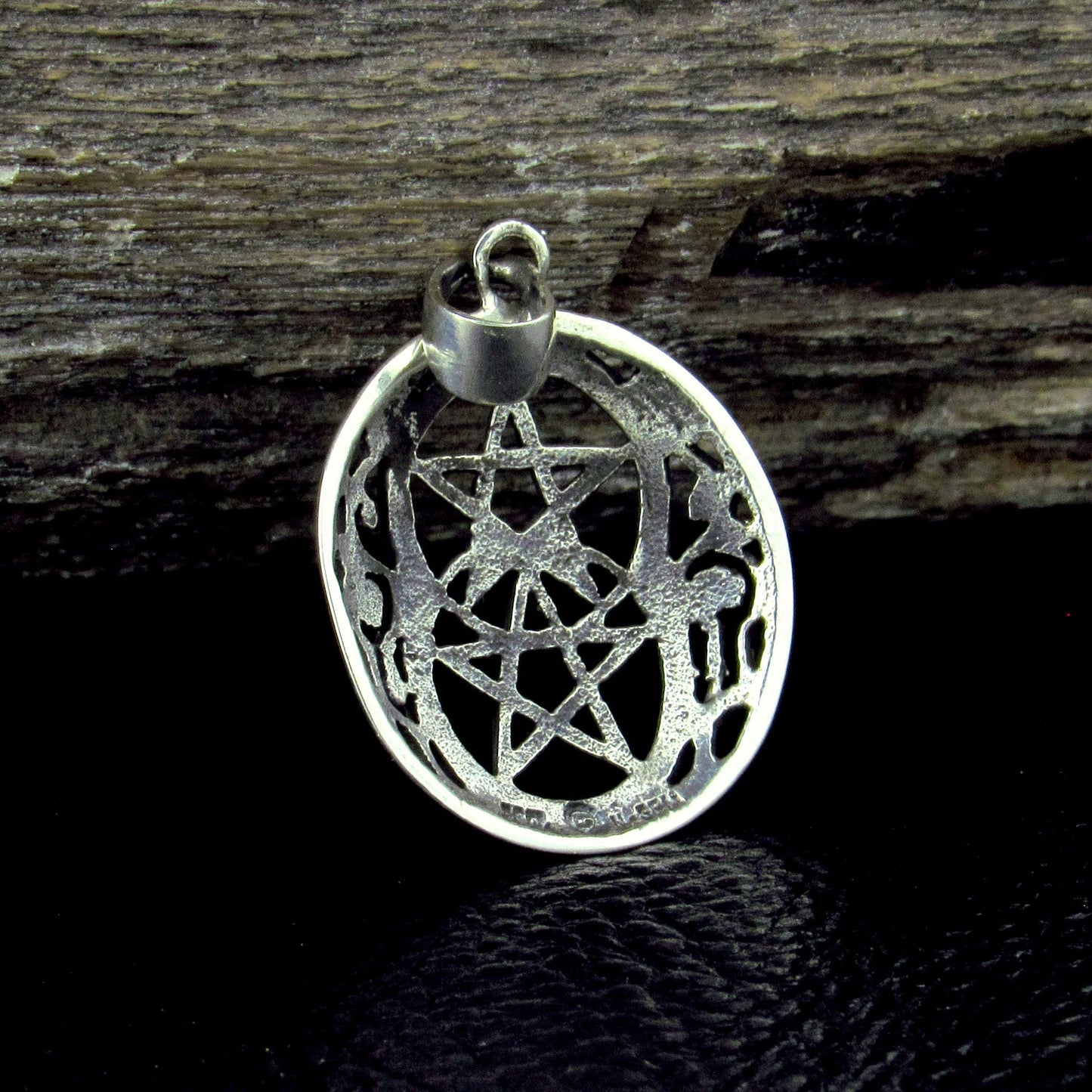 Solid 925 Sterling Silver Double Pentacle Pendant, Wiccan Protection Pentagram, Dual Star Talisman