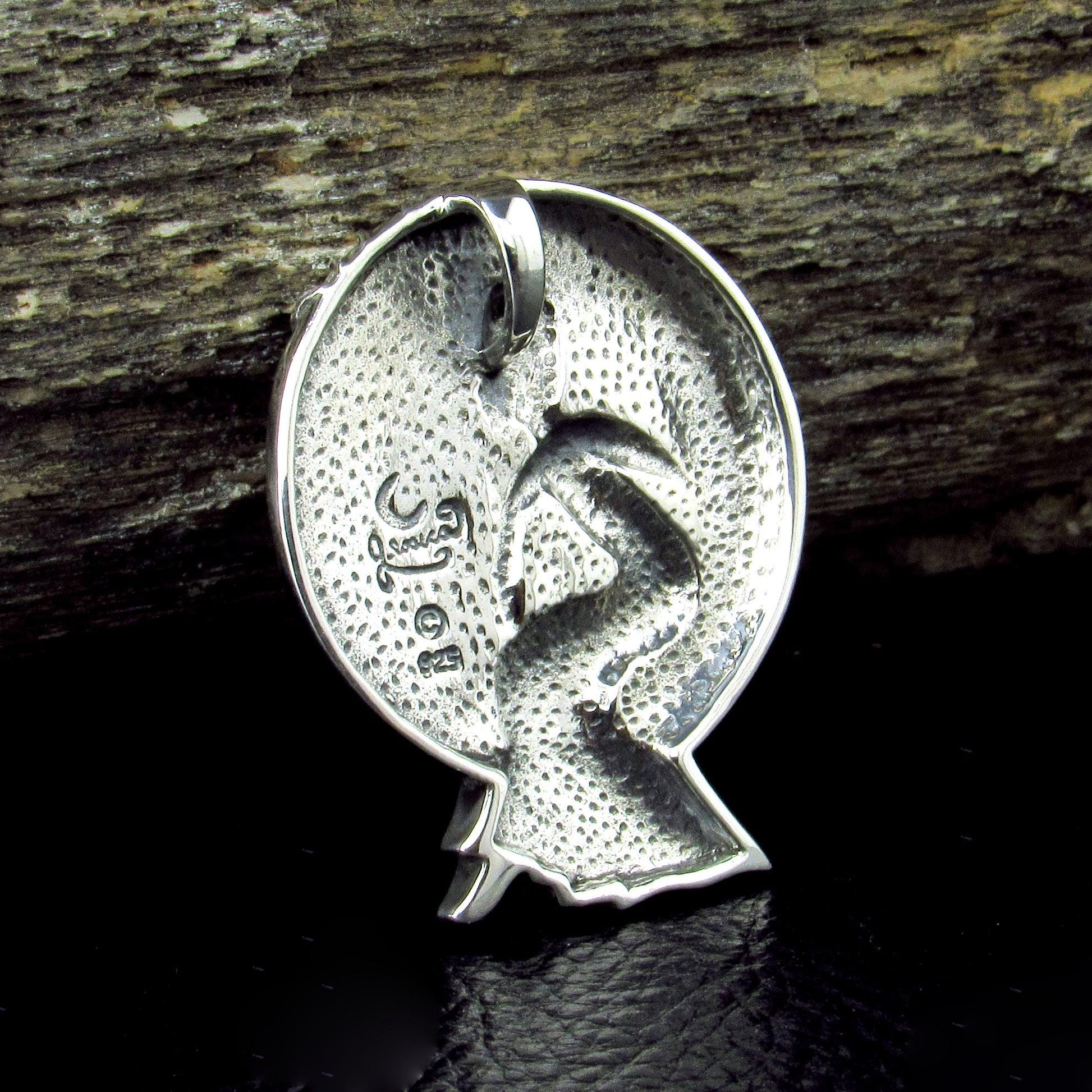 Solid 925 Sterling Silver Moon Queen Fairy Slide Pendant, Guardian / Protection Amulet