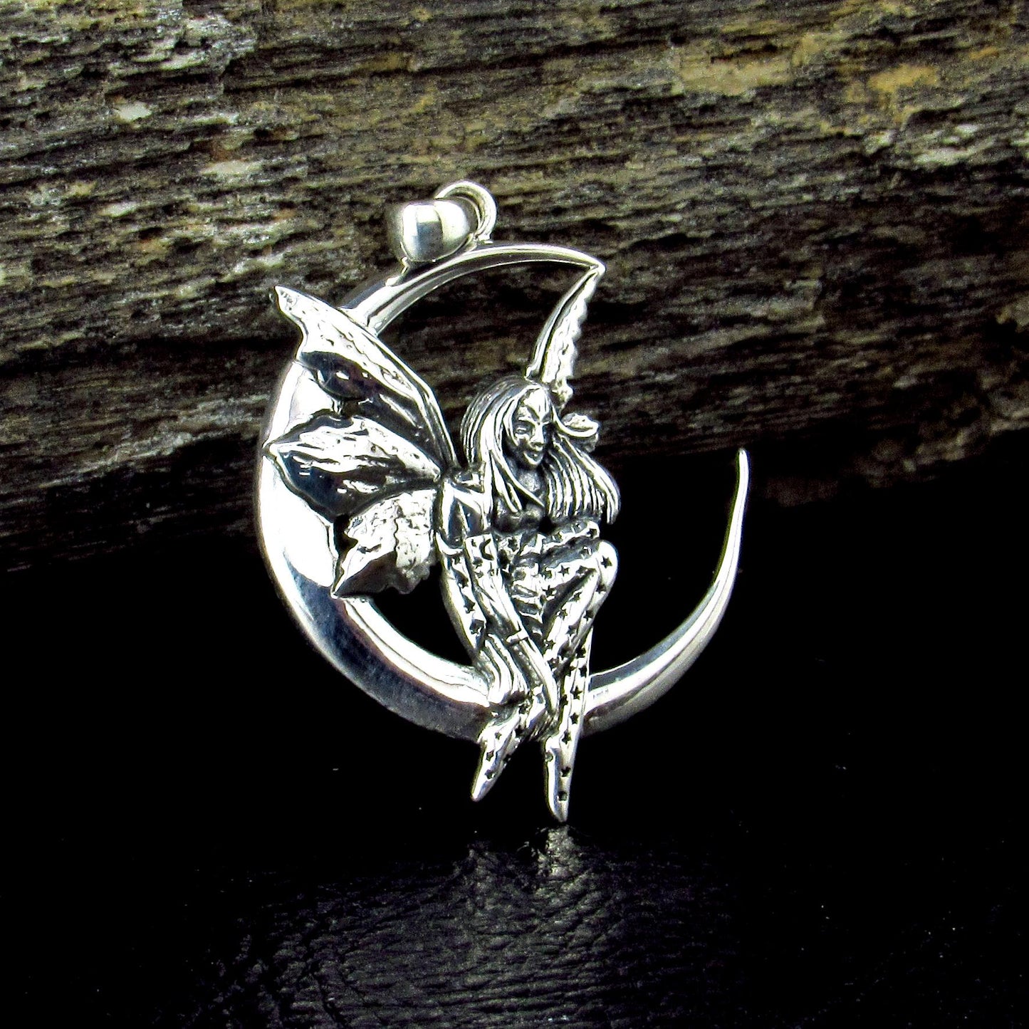 Solid 925 Sterling Silver Moon Dream Fairy Pendant Designed by Renown Fantasy Artist Amy Brown