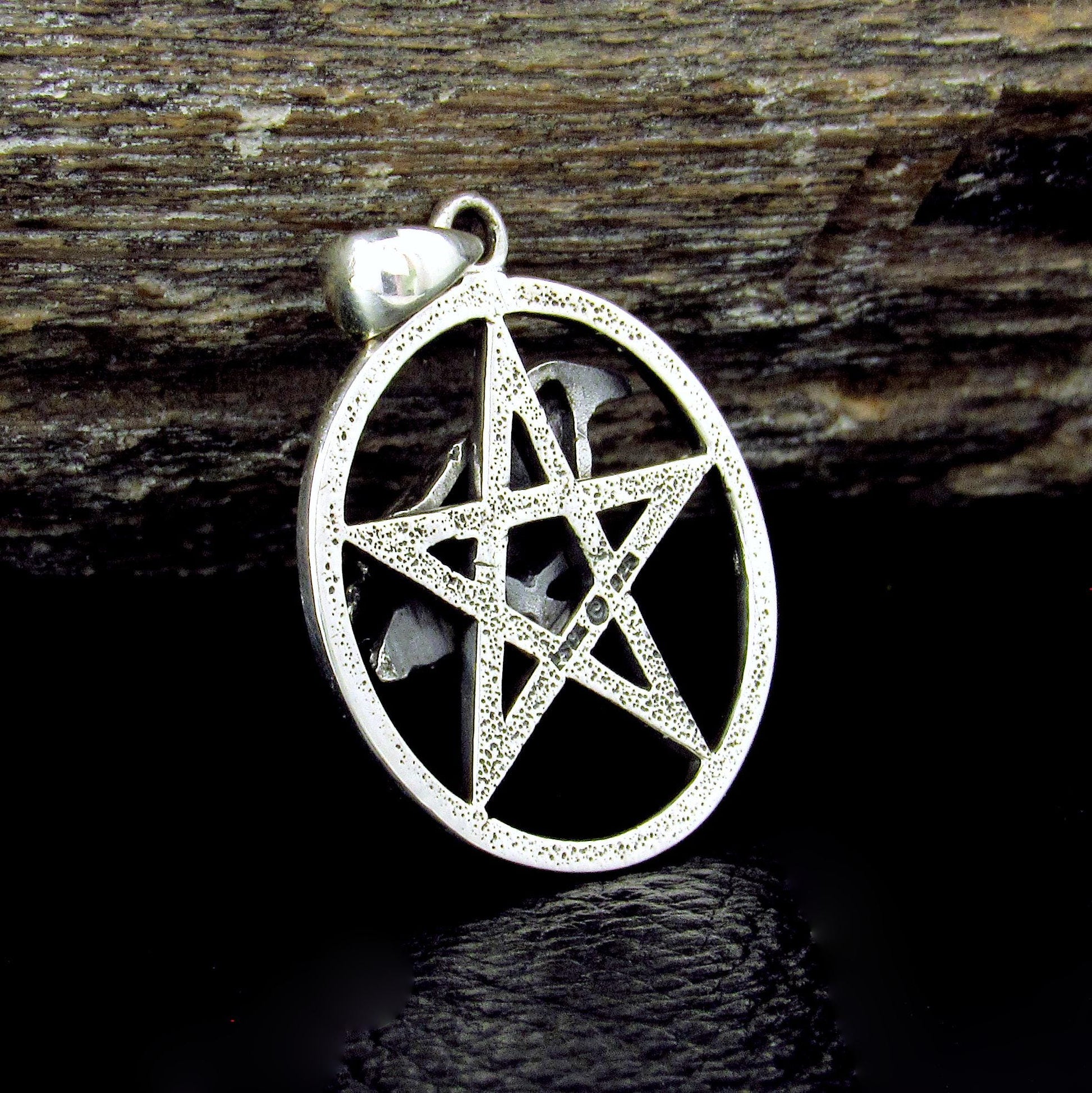 Solid 925 Sterling Silver Raven of Prophecy Pentacle Pentagram Talisman – Gothic Occult Protection Pendant
