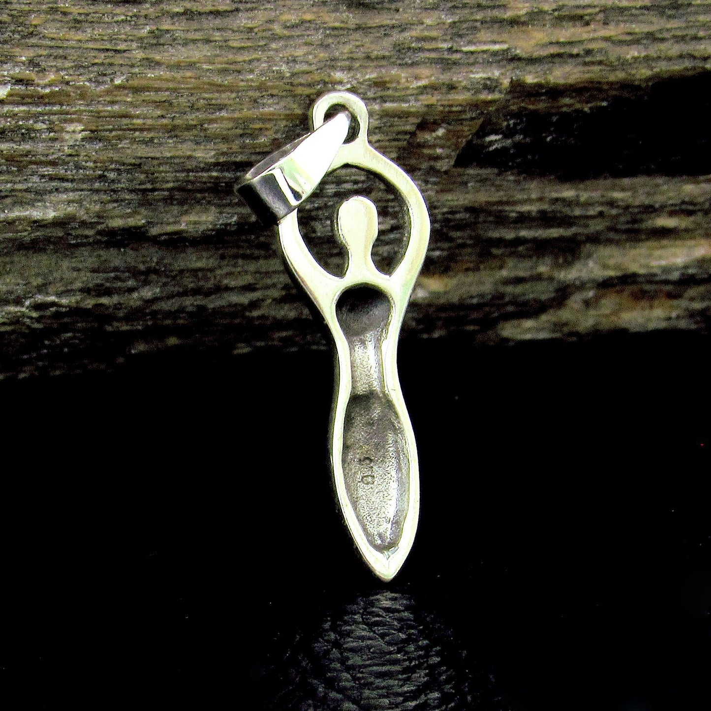 Solid 925 Sterling Silver Spiral Goddess Pendant – Feminine Energy Symbol, Divine Feminist Amulet