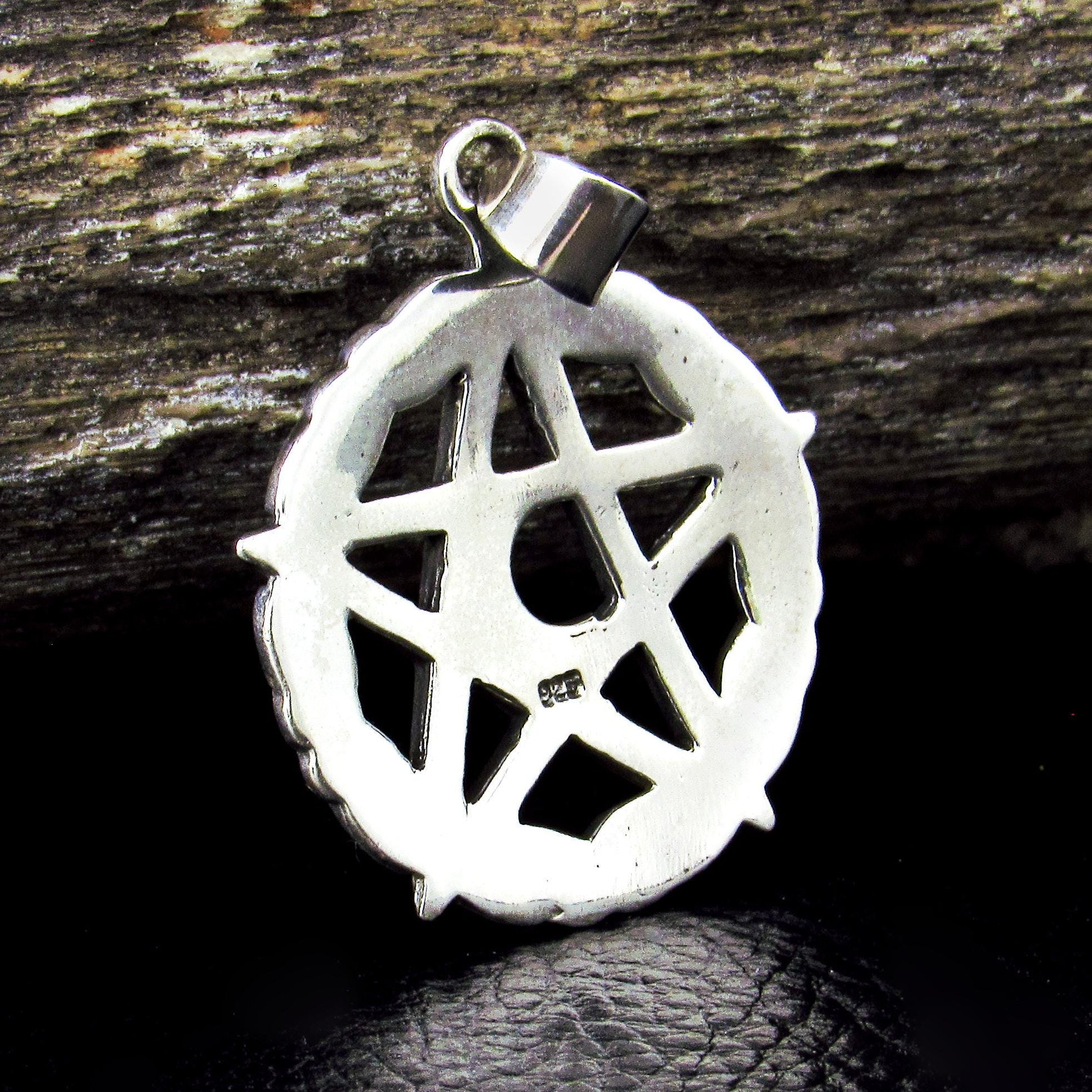 Solid 925 Sterling Silver Celtic Knot Pentacle Pendant – Crescent Moon Pentagram, Pagan Protection Amulet