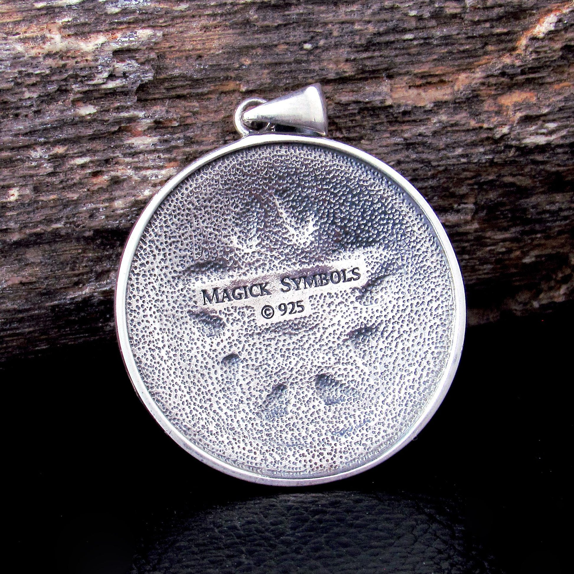 Solid 925 Sterling Silver Pentacle Pendant, Tree of Life Pentagram, Four Elements Pagan Amulet