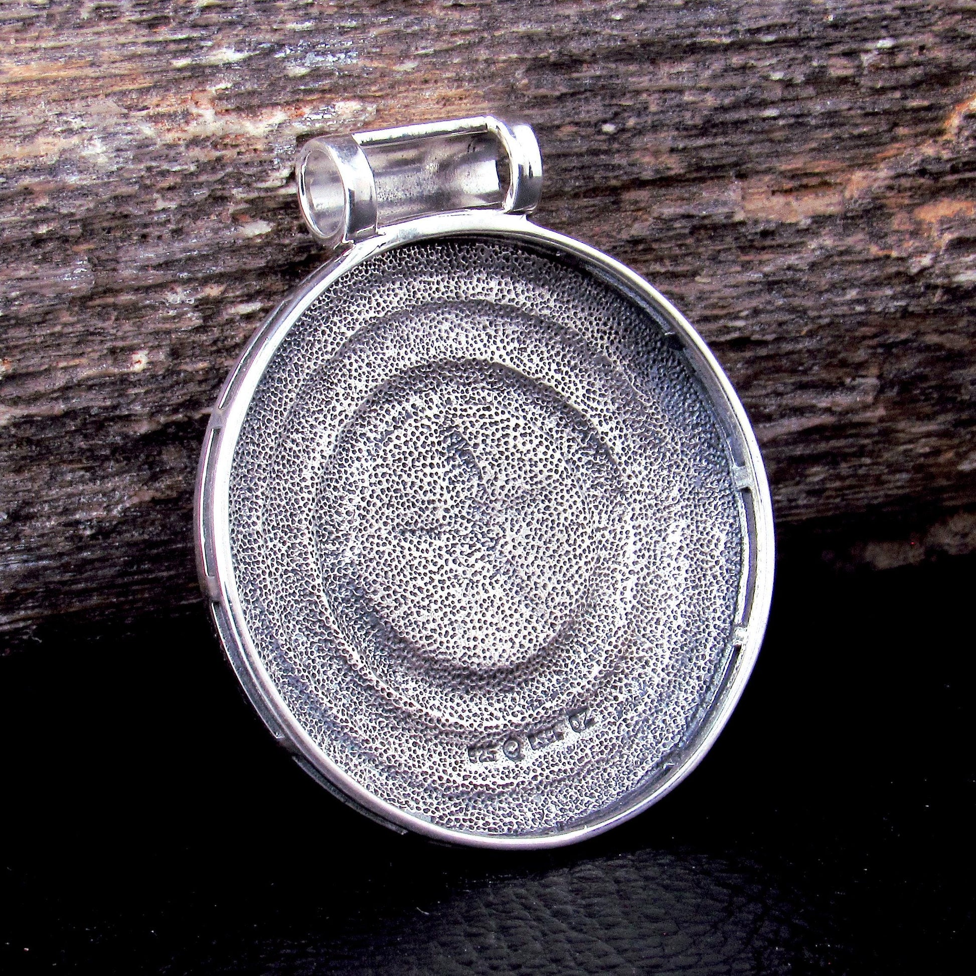 Solid 925 Sterling Silver Magic Circle Pendant, Pagan Witchcraft Amulet Designed by Oberon Zell