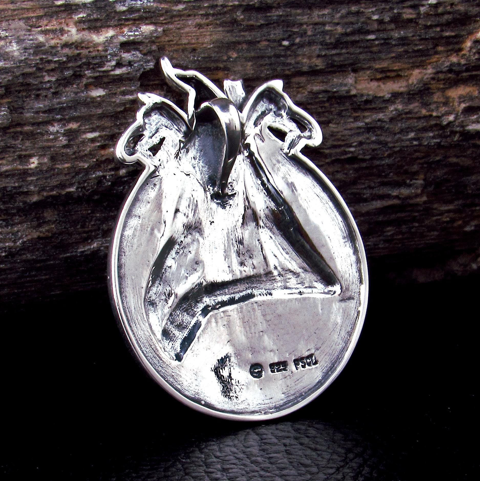 Solid 925 Sterling Silver Wizard Pendant, Arcane Sorcerer Talisman, Magical Mage Amulet