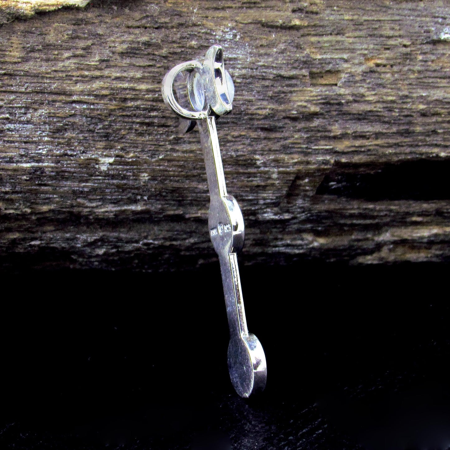 Solid 925 Sterling Silver Triple Moon Goddess Moonstone Pendant – Wiccan Pagan Lunar Symbol Amulet
