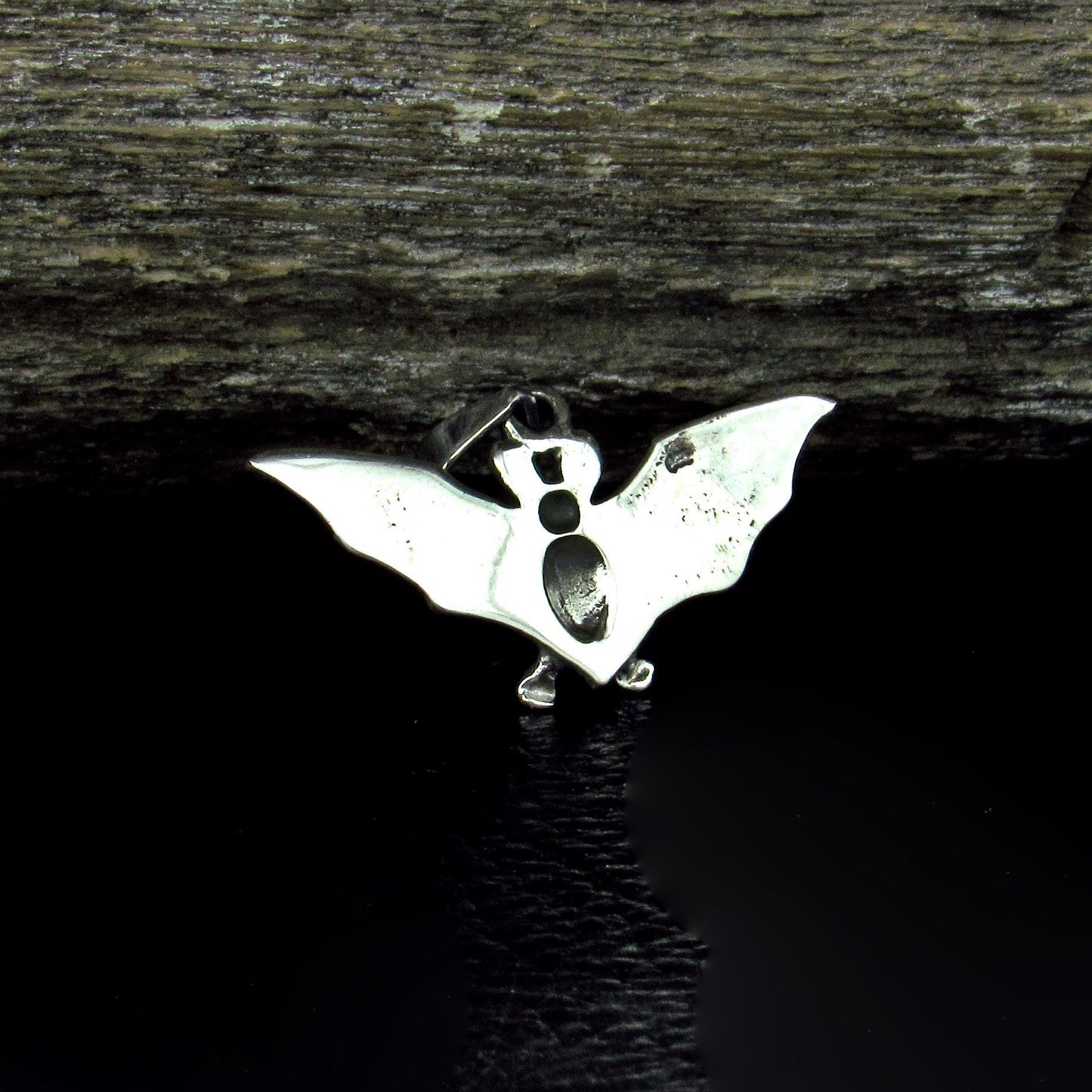 Solid 925 Sterling Silver Bat Pendant – Gothic Vampire Bat Necklace Charm, Witchy Animal Totem