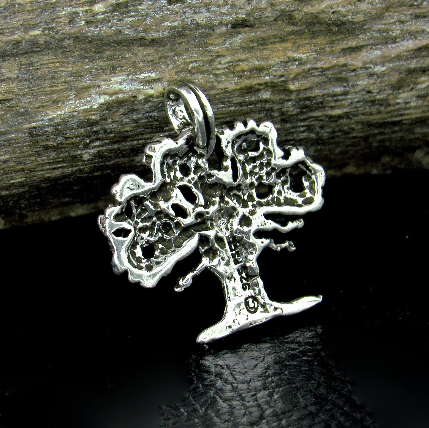 Solid 925 Sterling Silver Tree of Life Pentacle Pendant – Sacred Oak Pentagram Pagan Amulet