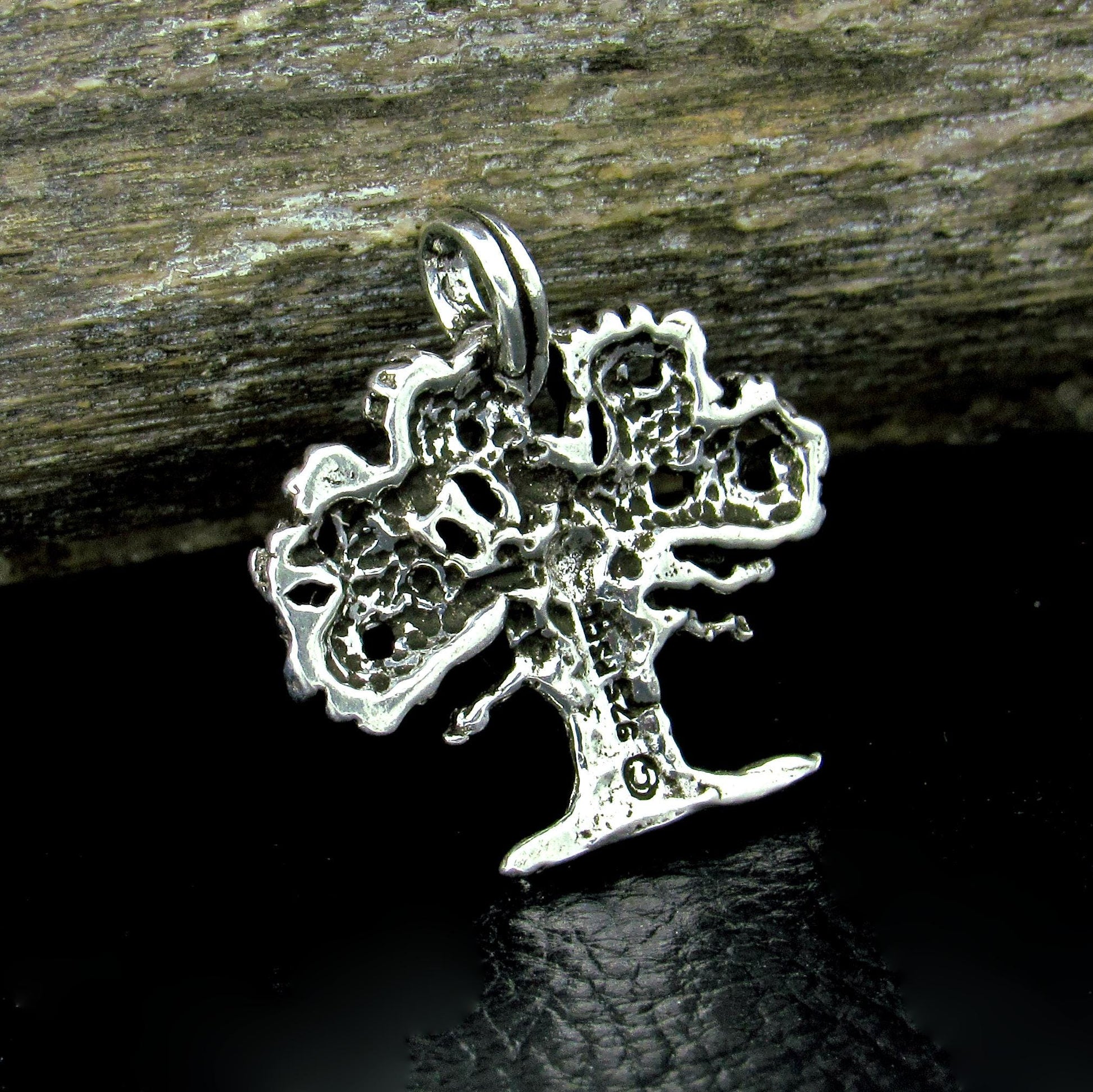Solid 925 Sterling Silver Tree of Life Pentacle Pendant – Sacred Oak Pentagram Pagan Amulet