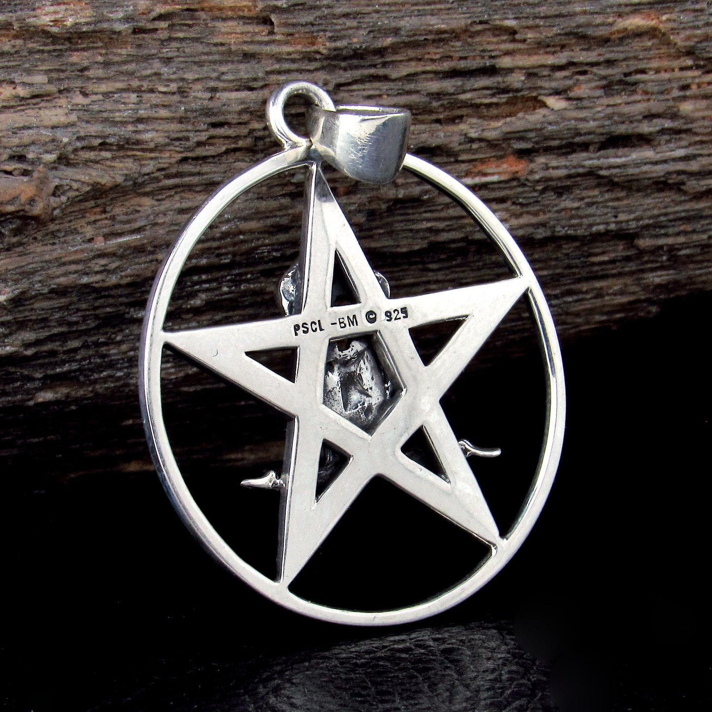 Solid 925 Sterling Silver, Tantric Couple Pentagram Pendant, Sacred Union Pagan Witch Jewelry