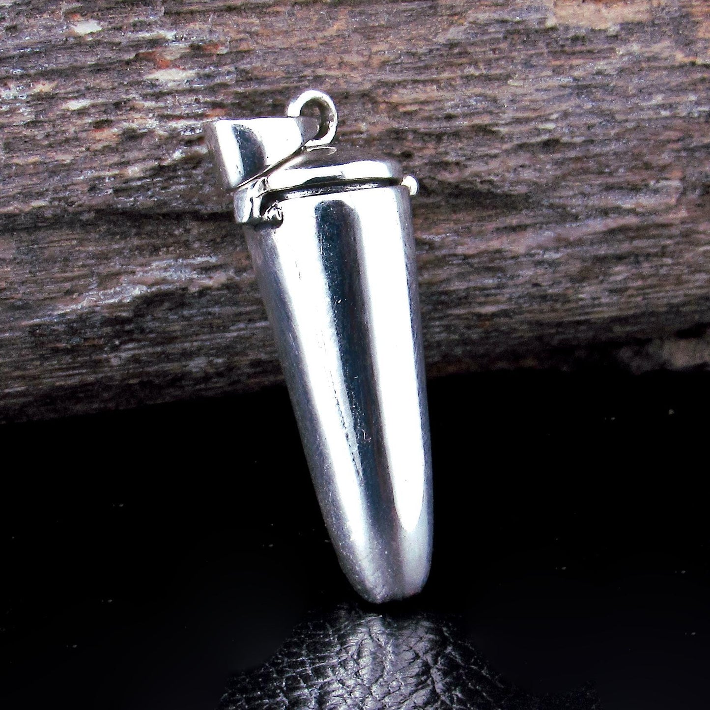 Solid 925 Sterling Silver Chakra Pendulum Pendant, Compartment with Hinged Lid – Seven Gemstone Locket