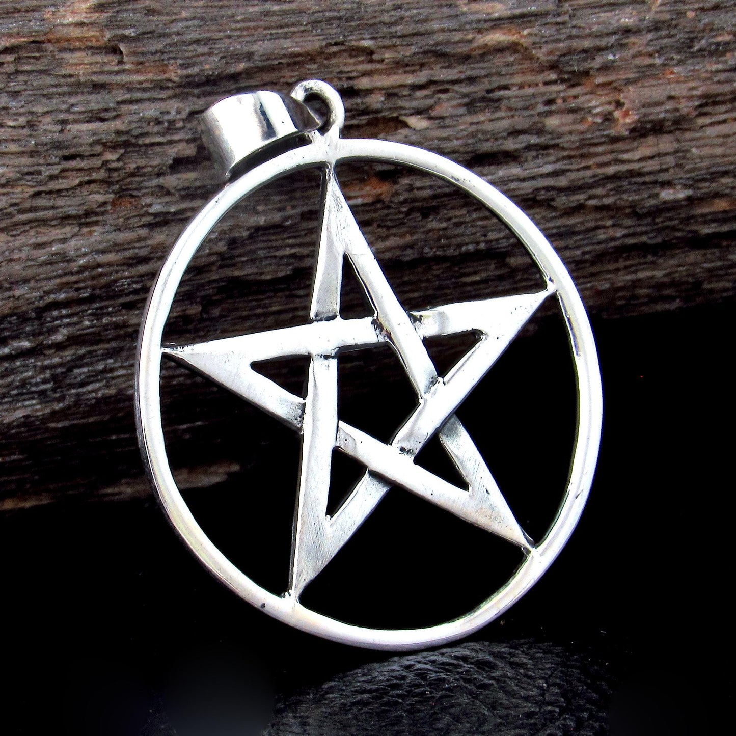 Solid 925 Sterling Silver Classic Pentacle Pendant – Wiccan Protection Pentagram, Pagan Witchcraft Talisman Jewelry