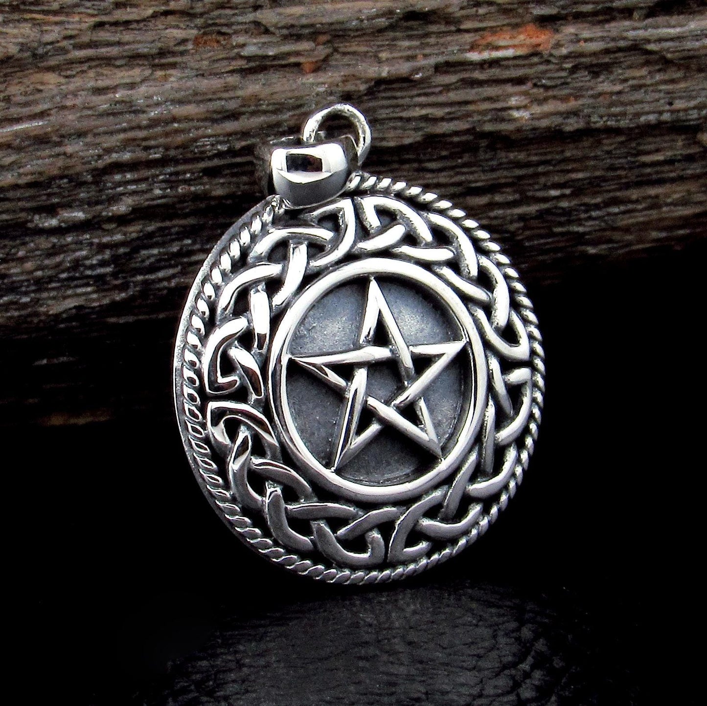 Solid 925 Sterling Silver Aromatherapy Pomander Pentacle Pentagram Pendant for Essential Oils or Fragrance