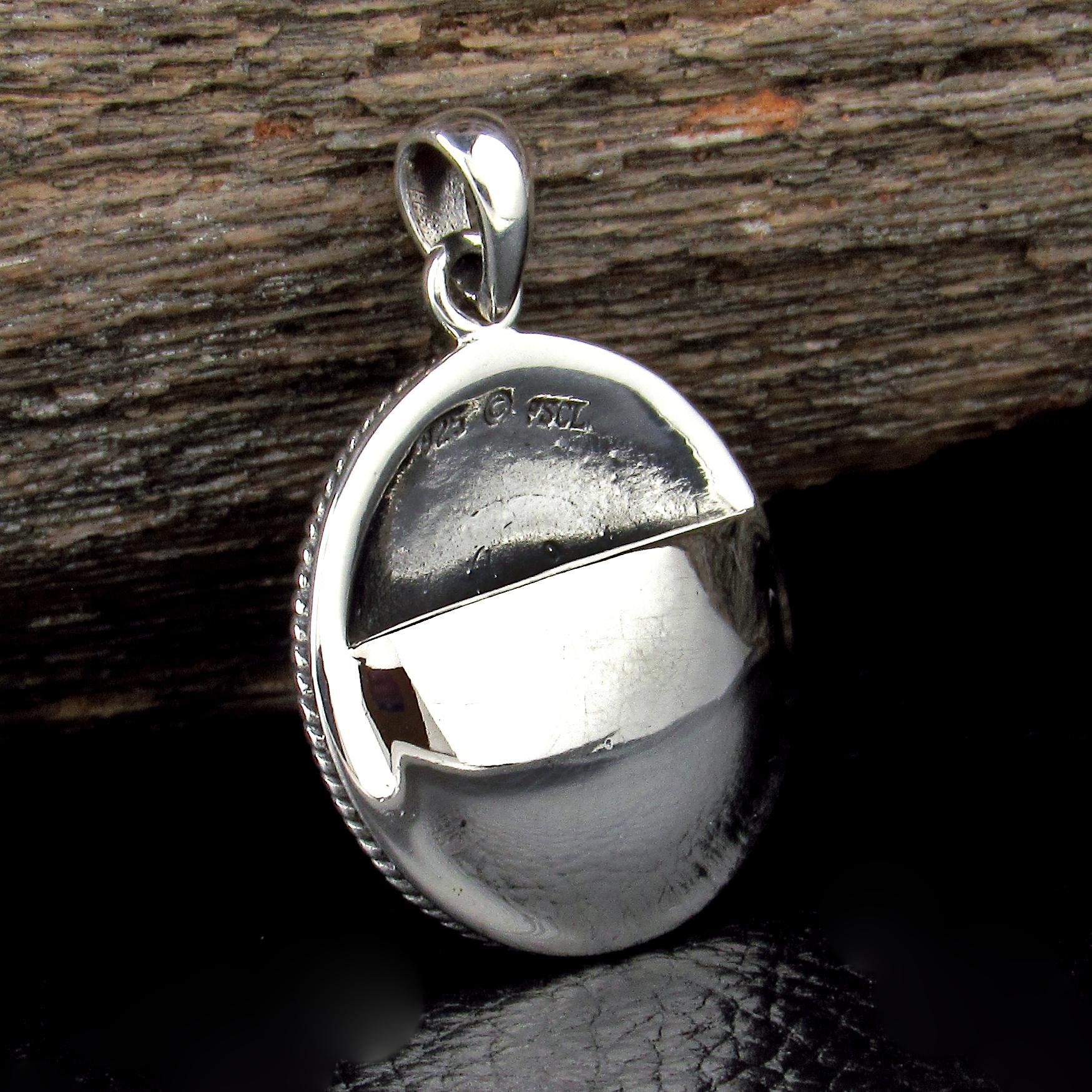 Solid 925 Sterling Silver Aromatherapy Pomander Pentacle Pentagram Pendant for Essential Oils or Fragrance