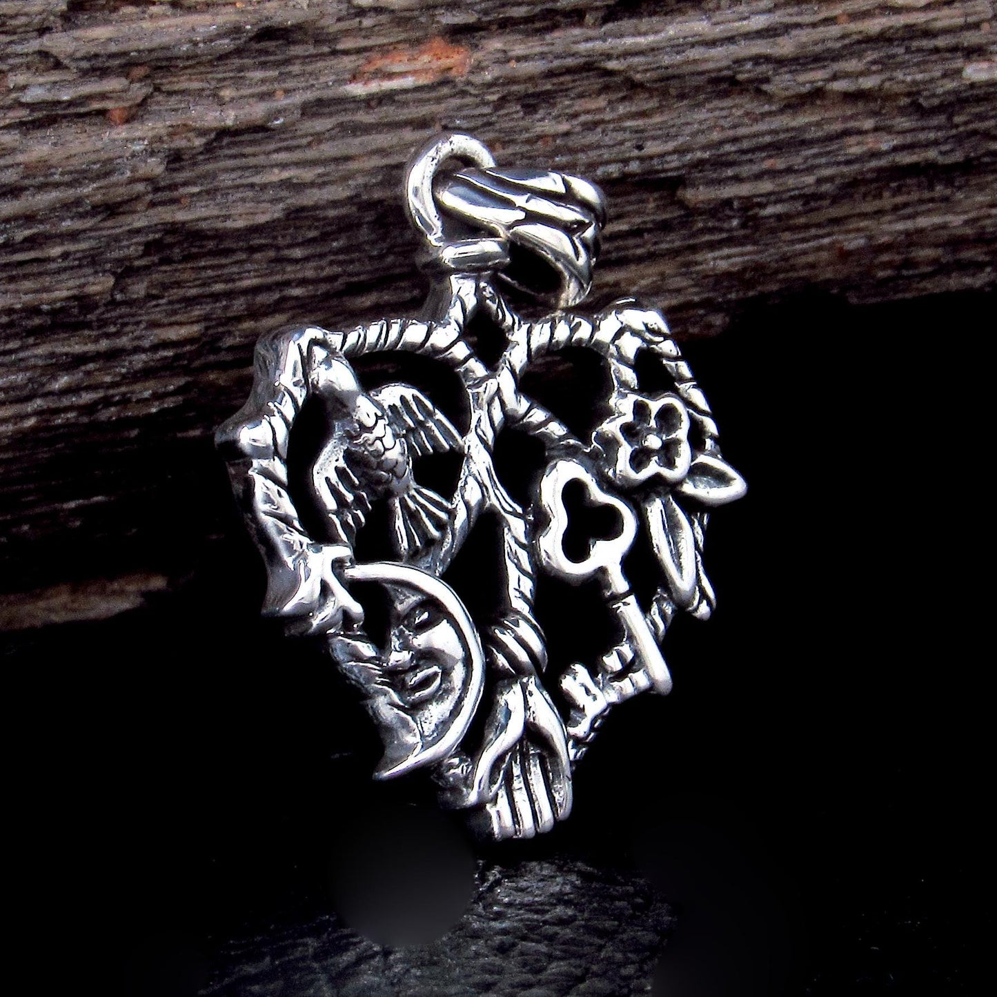 Solid 925 Sterling Silver Cast Your Cimaruta Italian Witch Pendant, Handcrafted Neopagan Magick Amulet, Wiccan Talisman, Witchy Gift Idea